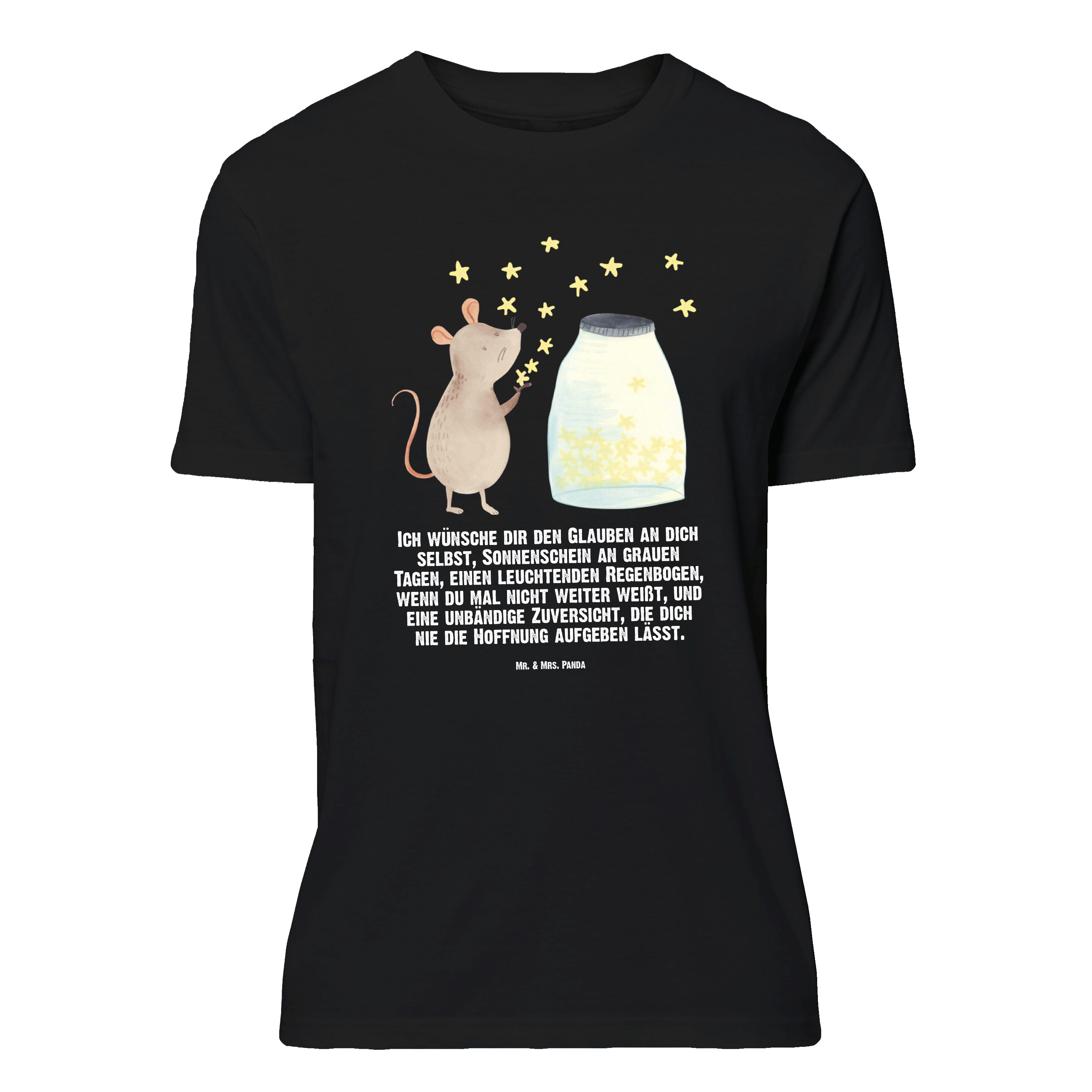 Mr. & Mrs. Panda T-Shirt Maus Sterne, Größe M T-Shirt, Schwarz, Schwangerschaft, Shirt, Herren (Packung, 1-tlg)