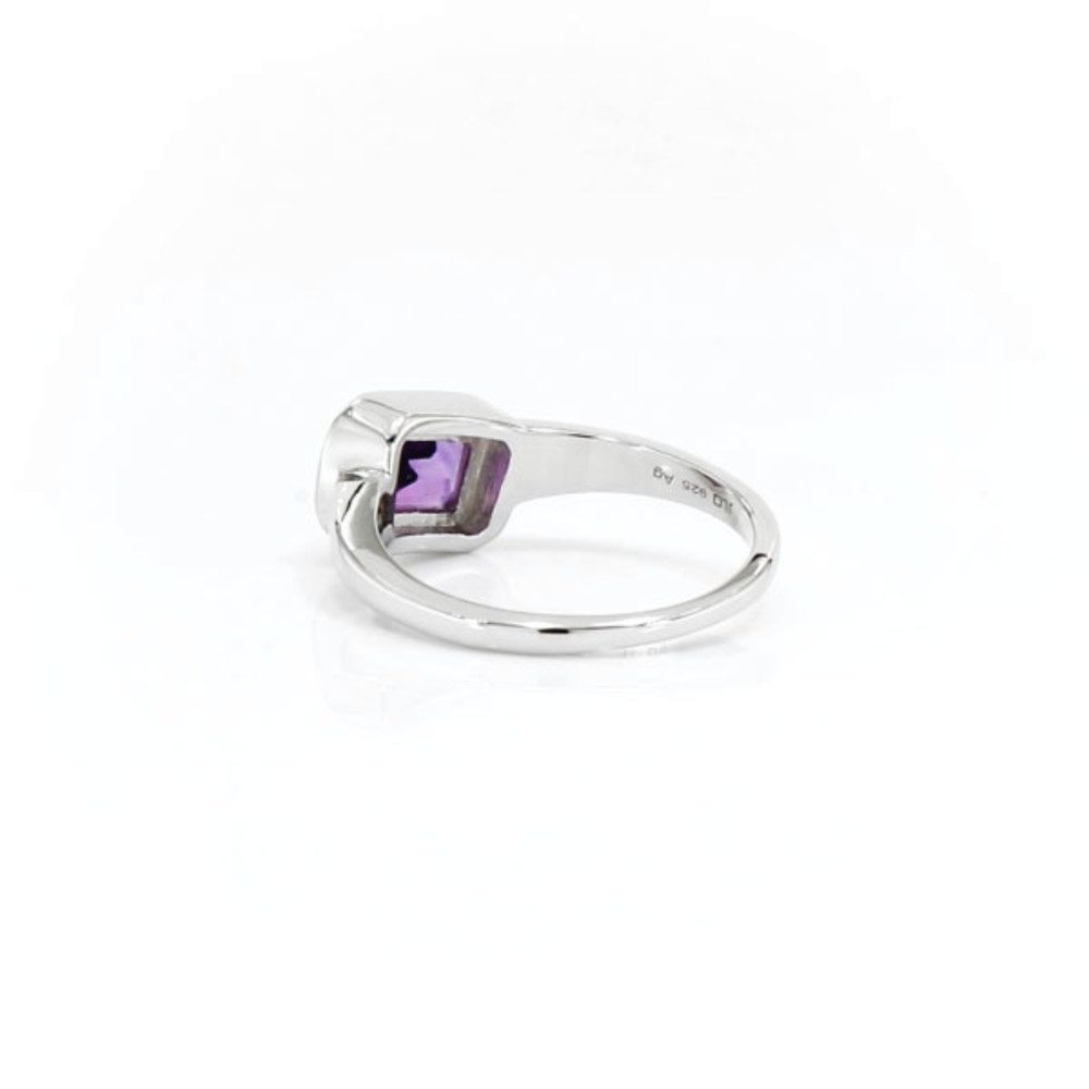 Cavill Solitärring Cavill Ring 0,79 ct Amethyst Sterlingsilber Platin-Überzug (1-tlg)
