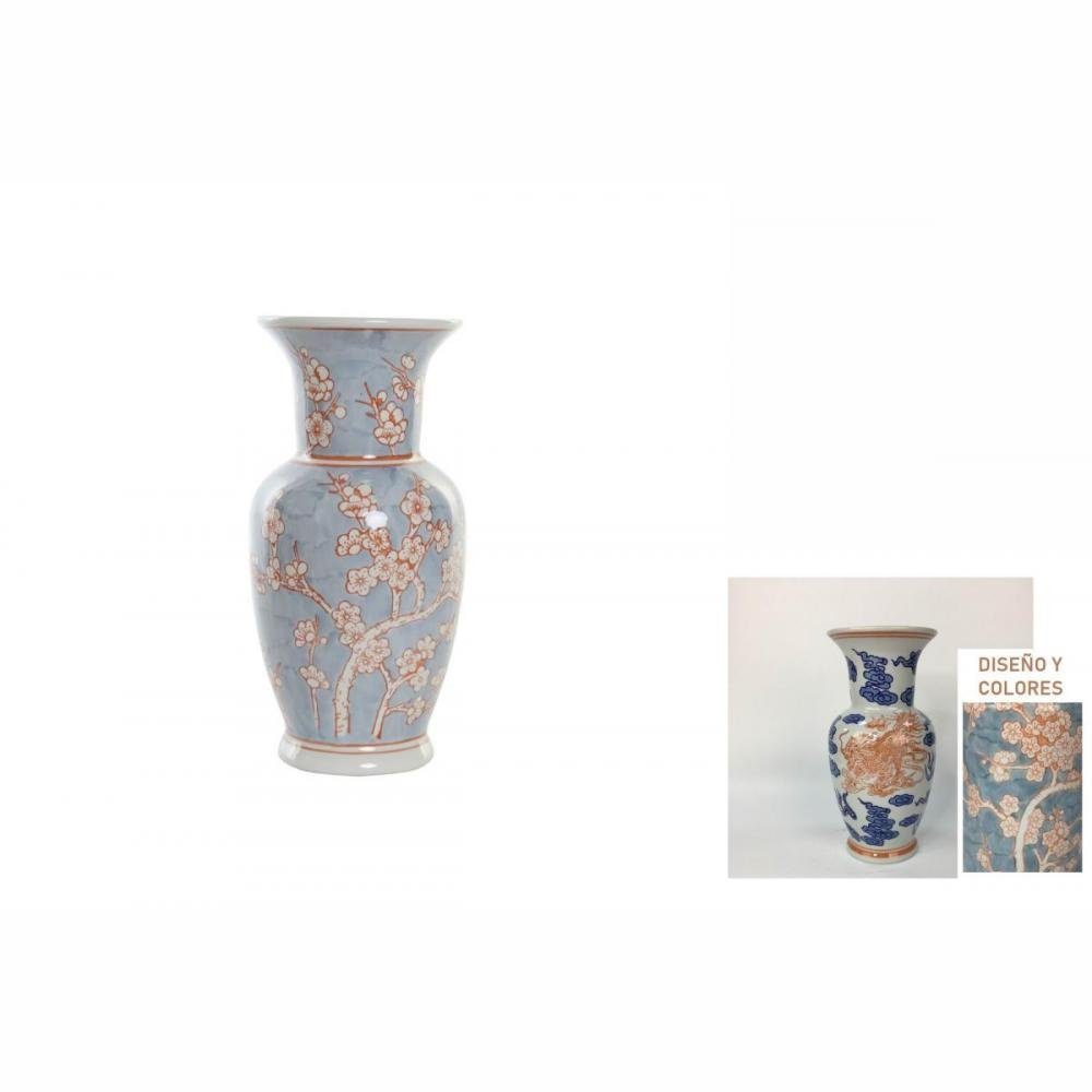 DKD Home Decor Dekovase Vase DKD Home Decor Porzellan Blau Orange Orientalisch 24 x 24 x 46 cm