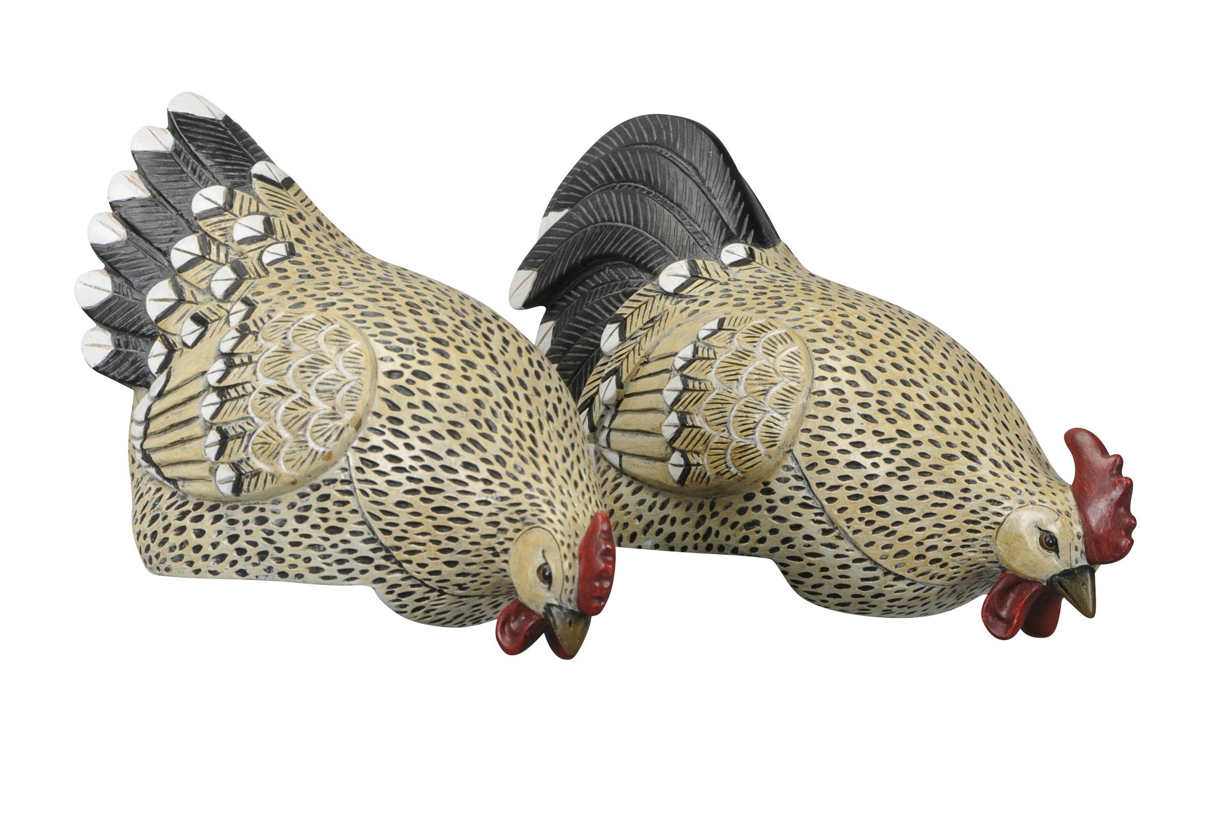 finehomegarden Dekofigur Deko Huhn Kantenhocker 2-fach sortiert natur/schwarz – Landhaus (Set, 2 St., 2er- Set), Dekofigur Polyresin, 23,5x12,5x H15,5cm und 30x12x H17,5cm Skulptur