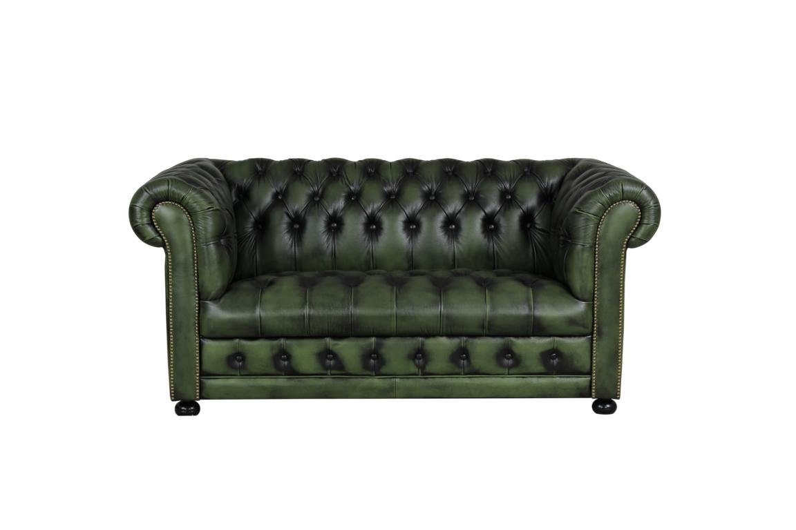 Deluxe Clyde (3-tlg), Federkern Polstergarnitur Salottini Sofagarnitur Leder Chesterfield 3/2/1,