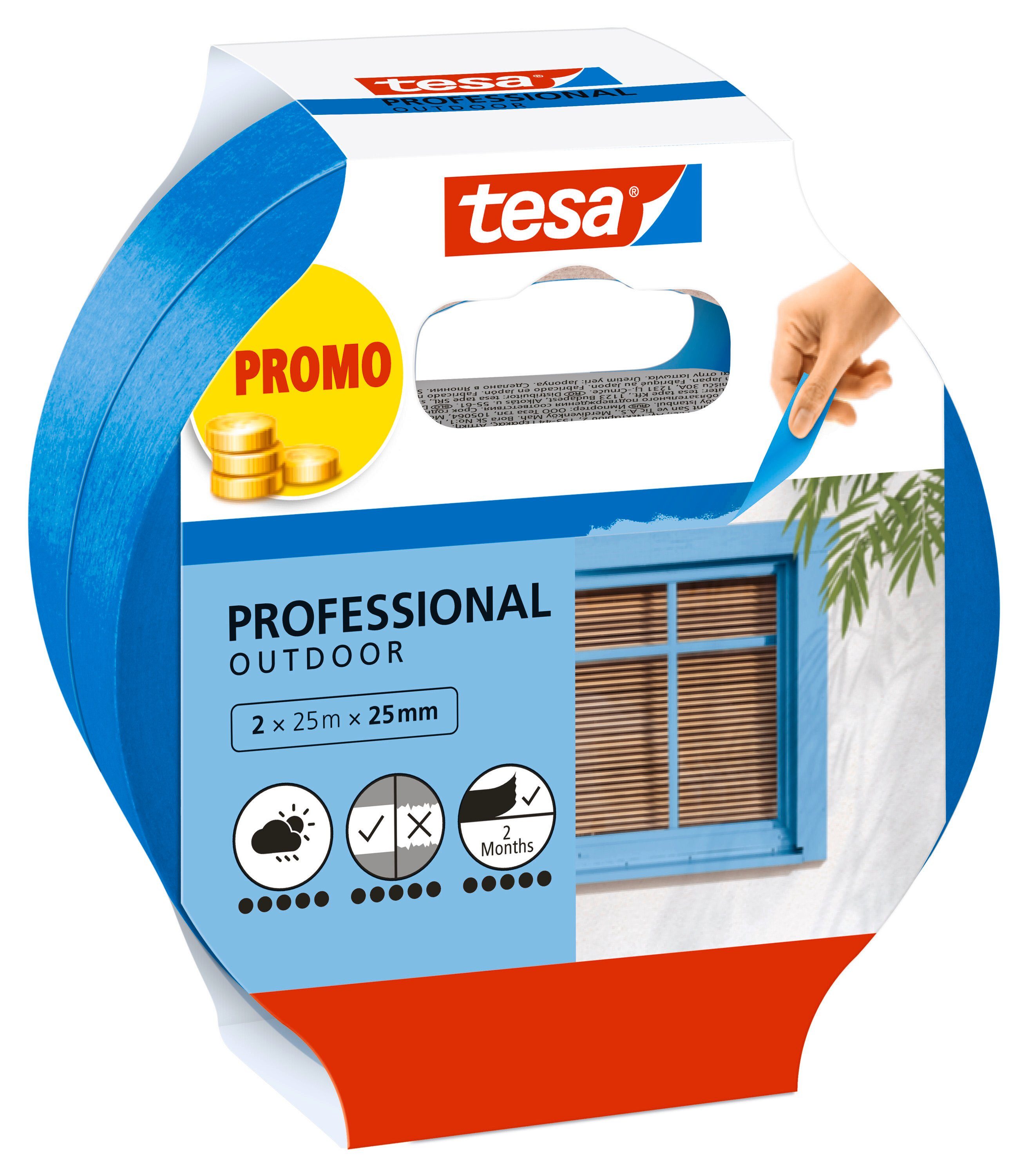 tesa Kreppband PROFESSIONAL Outdoor Malerband (Spar-Set, günstig online kaufen