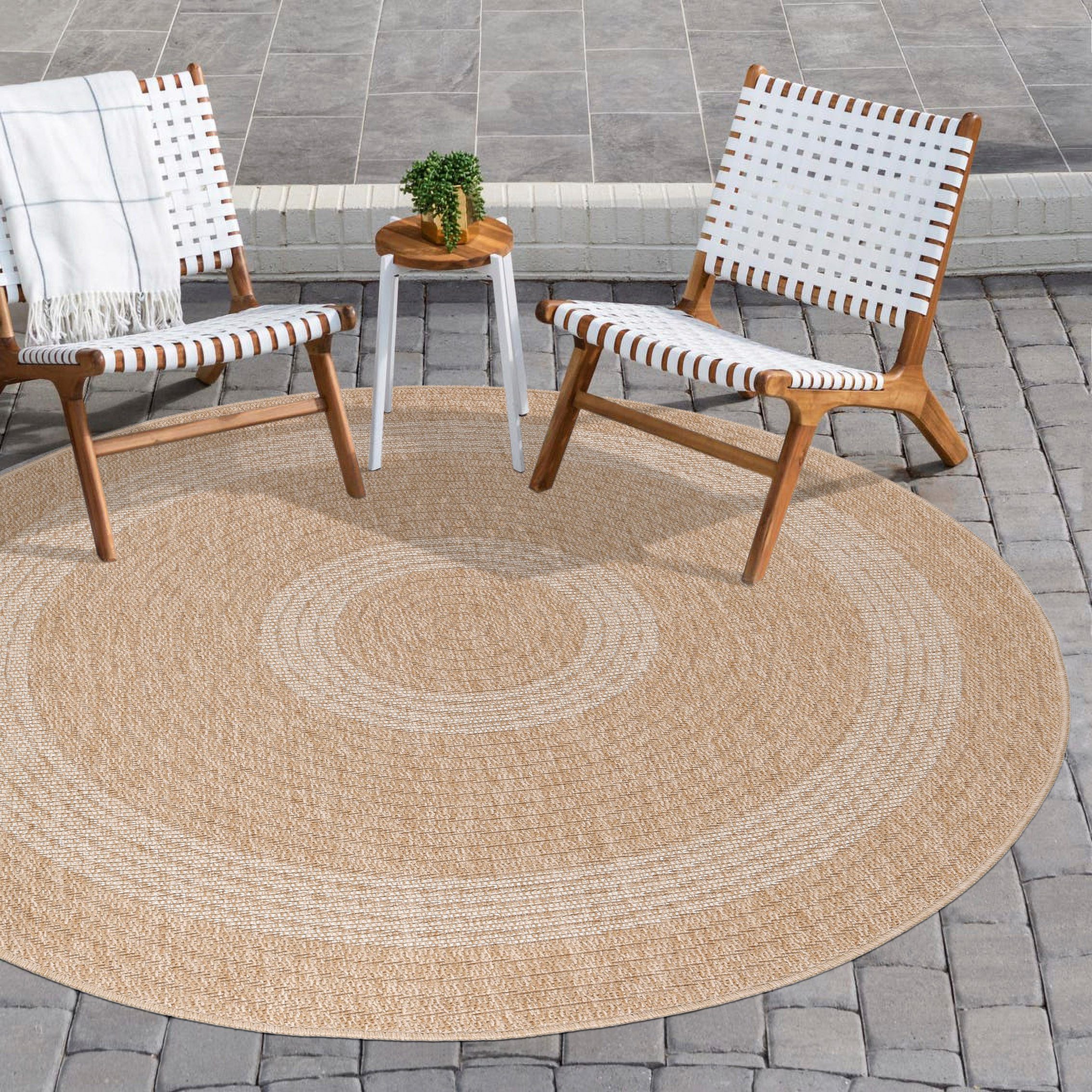 Carpettex Outdoorteppich Vintage Design, Rund, Höhe: 5 mm, Runder Teppich V günstig online kaufen