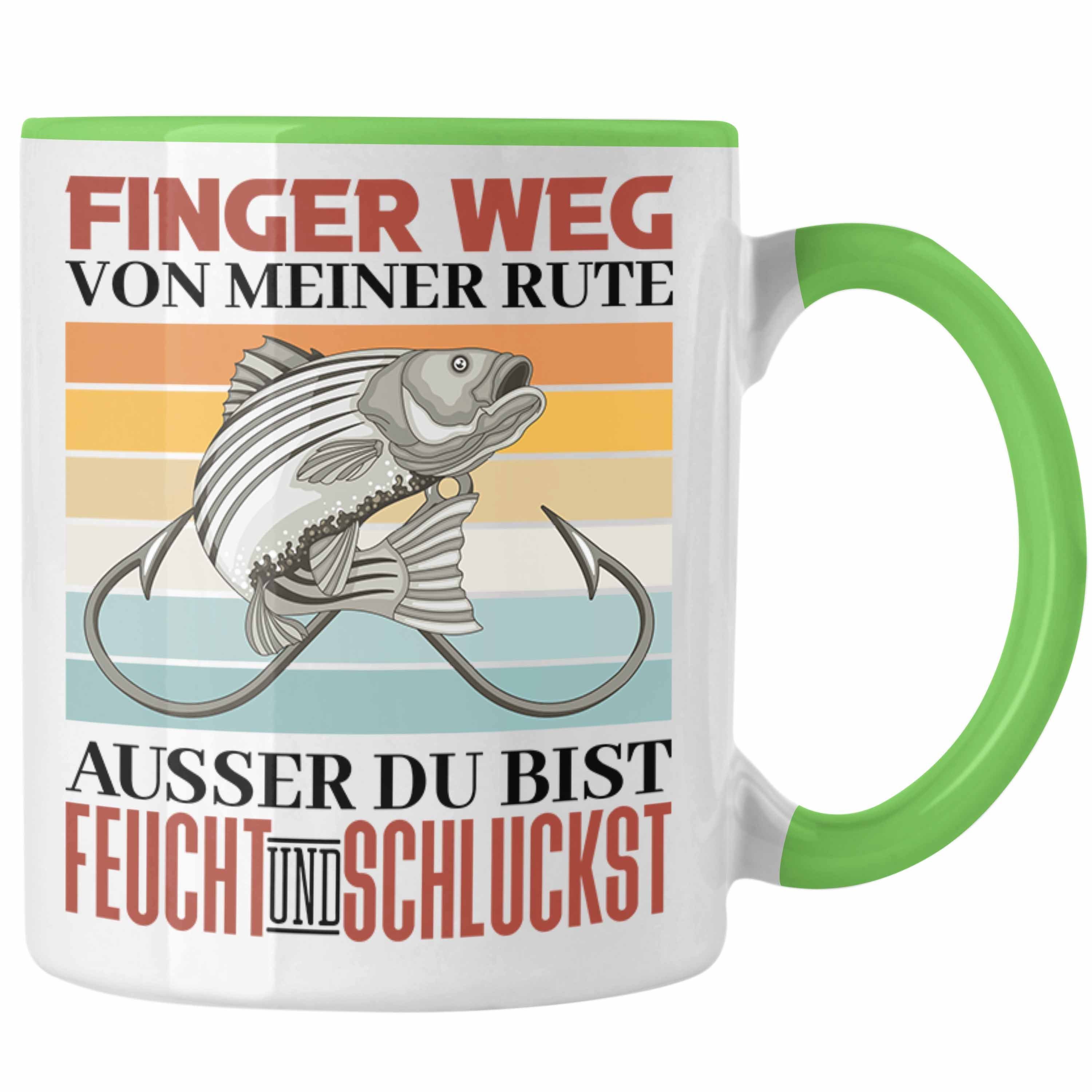 Trendation Tasse Versauter Angler Spruch Tasse Geschenk Männer Angeln Fischer Geschenki Grün
