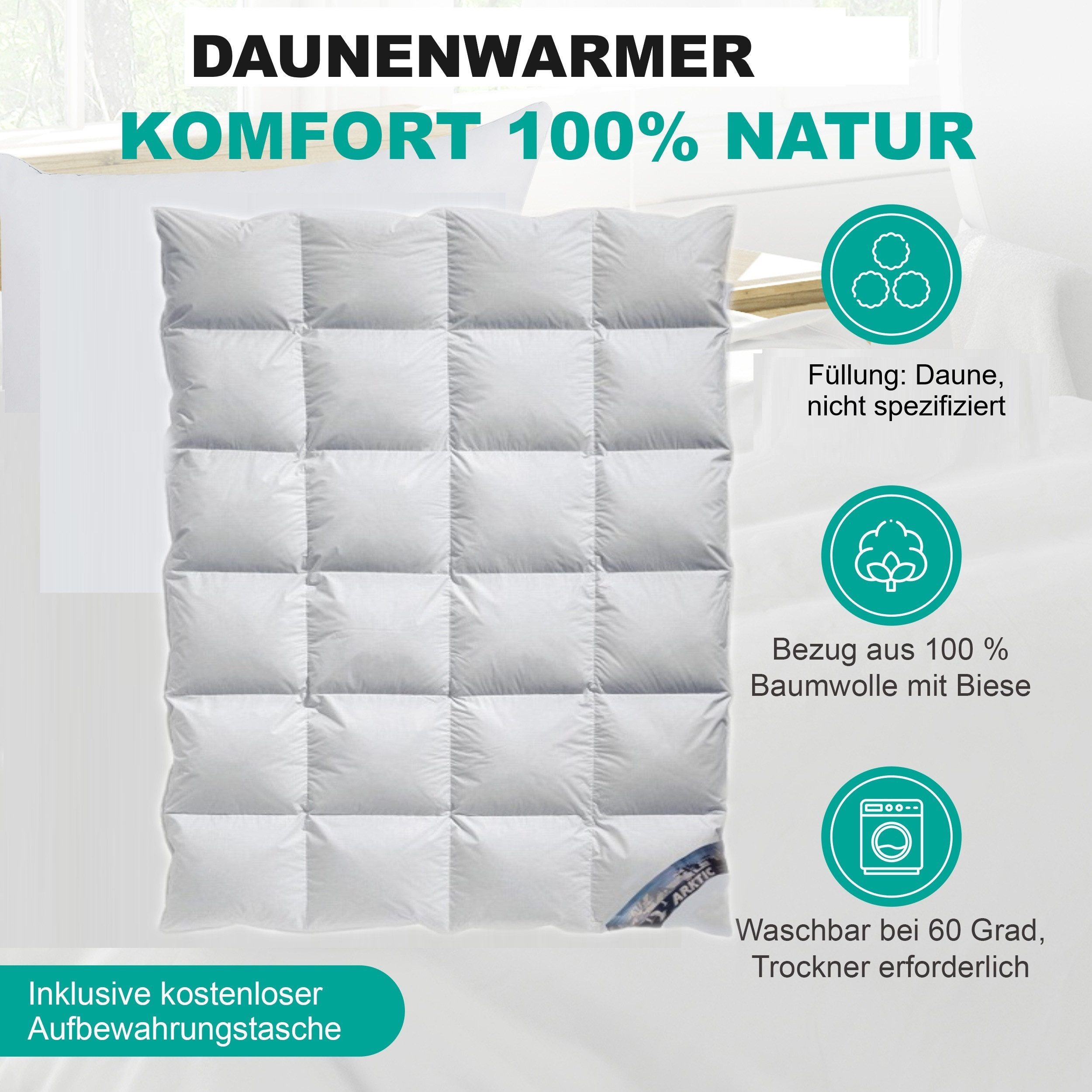 Arktic Daunenbettdecke Kassetten Daunendecke Übergangsdecke, Füllung: günstig online kaufen
