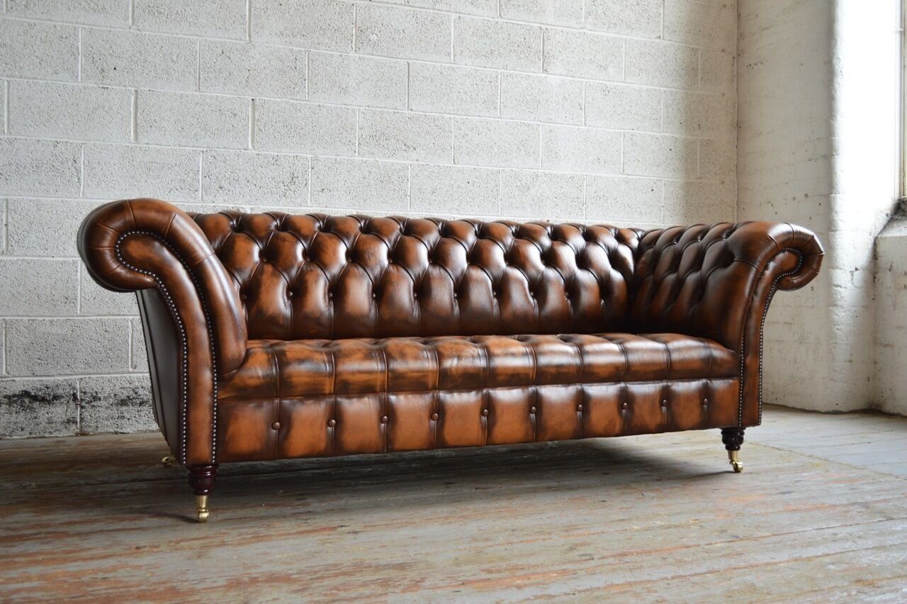 JVmoebel Chesterfield-Sofa, Chesterfield 3 Sitzer Sofa Design Sofa Couch 225 cm