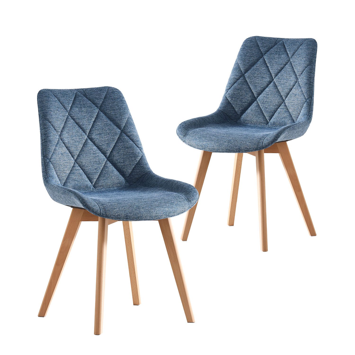 B&D home 4-Fußstuhl TANIA (2er Set, 2 St), Polster, Sitzschale, Holzbeine günstig online kaufen