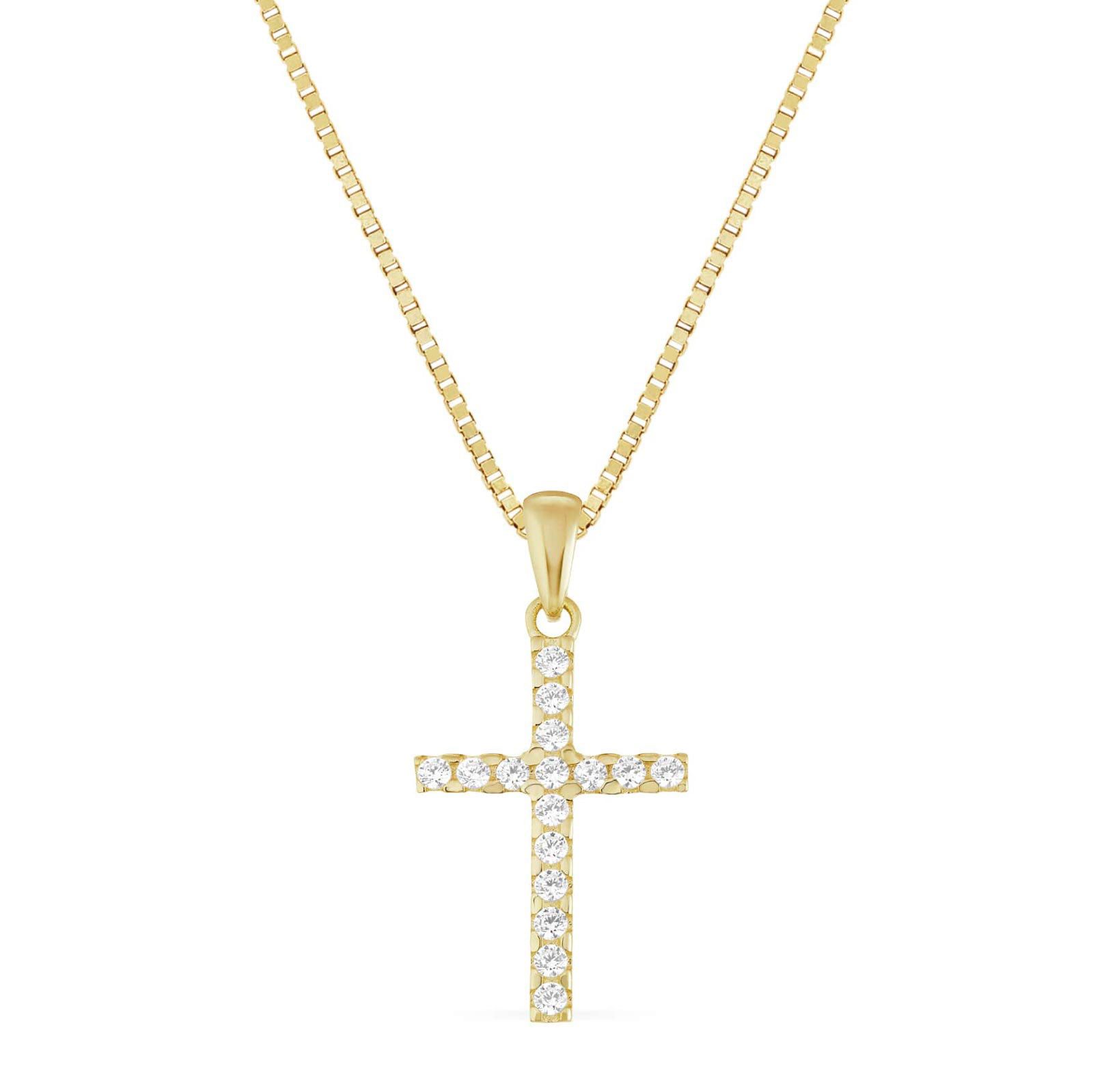 Tony Fein Goldkette Kreuzkette Kreuzanhänger 585er günstig online kaufen