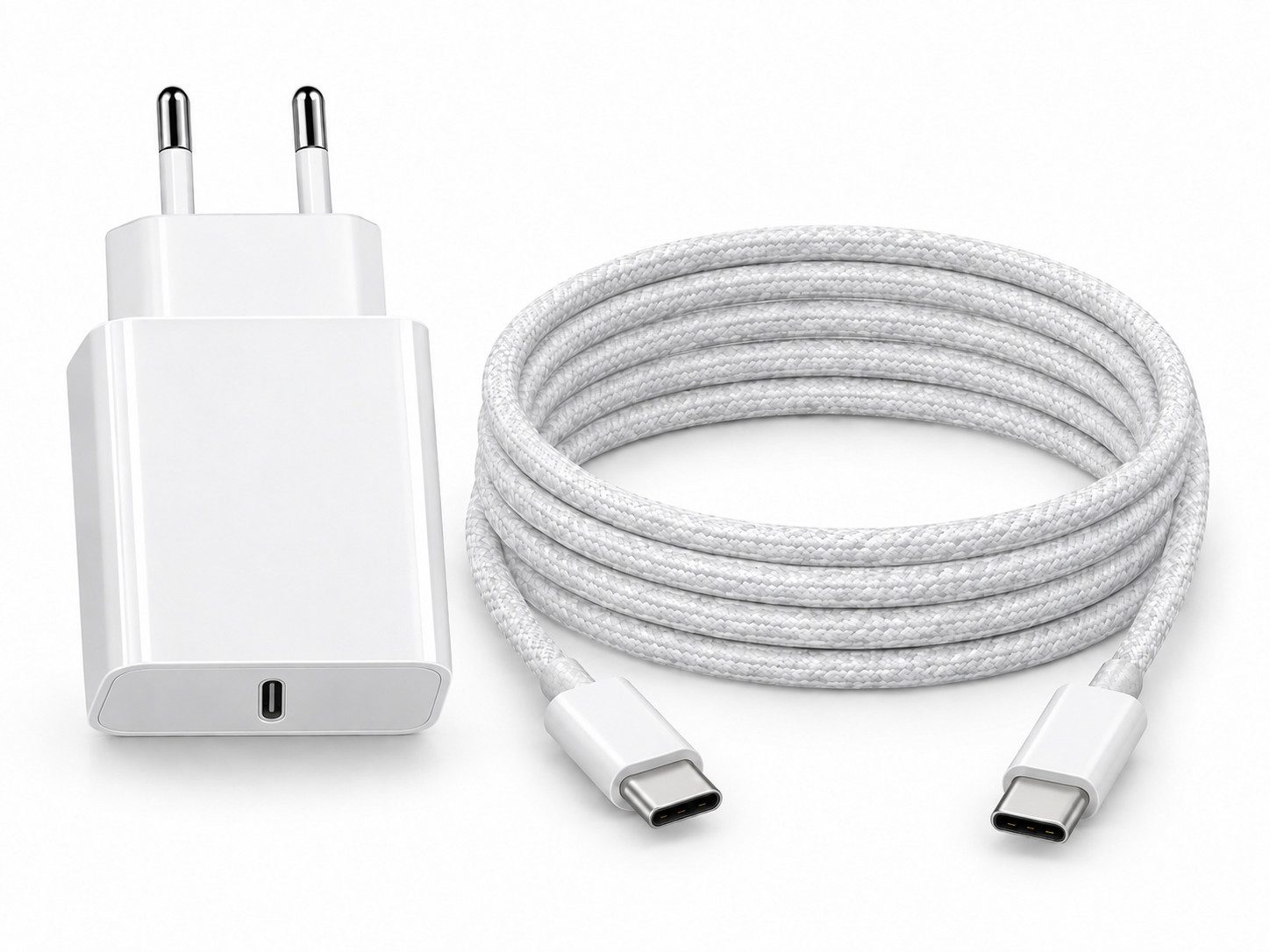 Ventarent 45W USB-C Ladeset für Microsoft Surface USB-Ladegerät (3000 mA, Set, 2-tlg., mit USB-C-auf-USB-C-Gewebekabel, 45 W, Power Delivery, PPS)
