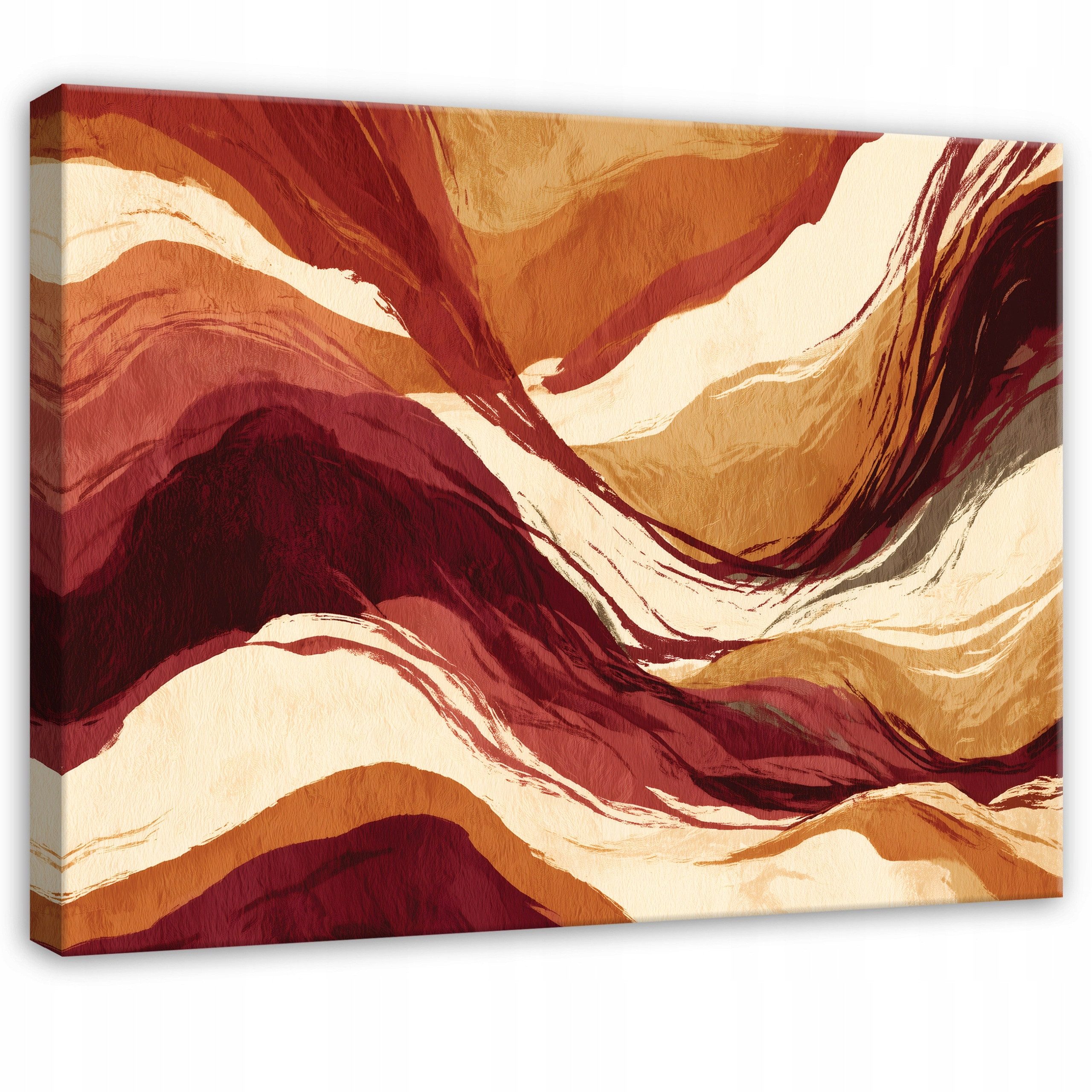 Wallarena Leinwandbild Abstraktion Beige Terrakotta moderne bilder wohnzimmer groß Wandbild, Abstrakt (Leinwandbild, 1 St), Leinwand Bilder Wohnzimmer Schlafzimmer Wandbild Wanddeko 40x30 cm