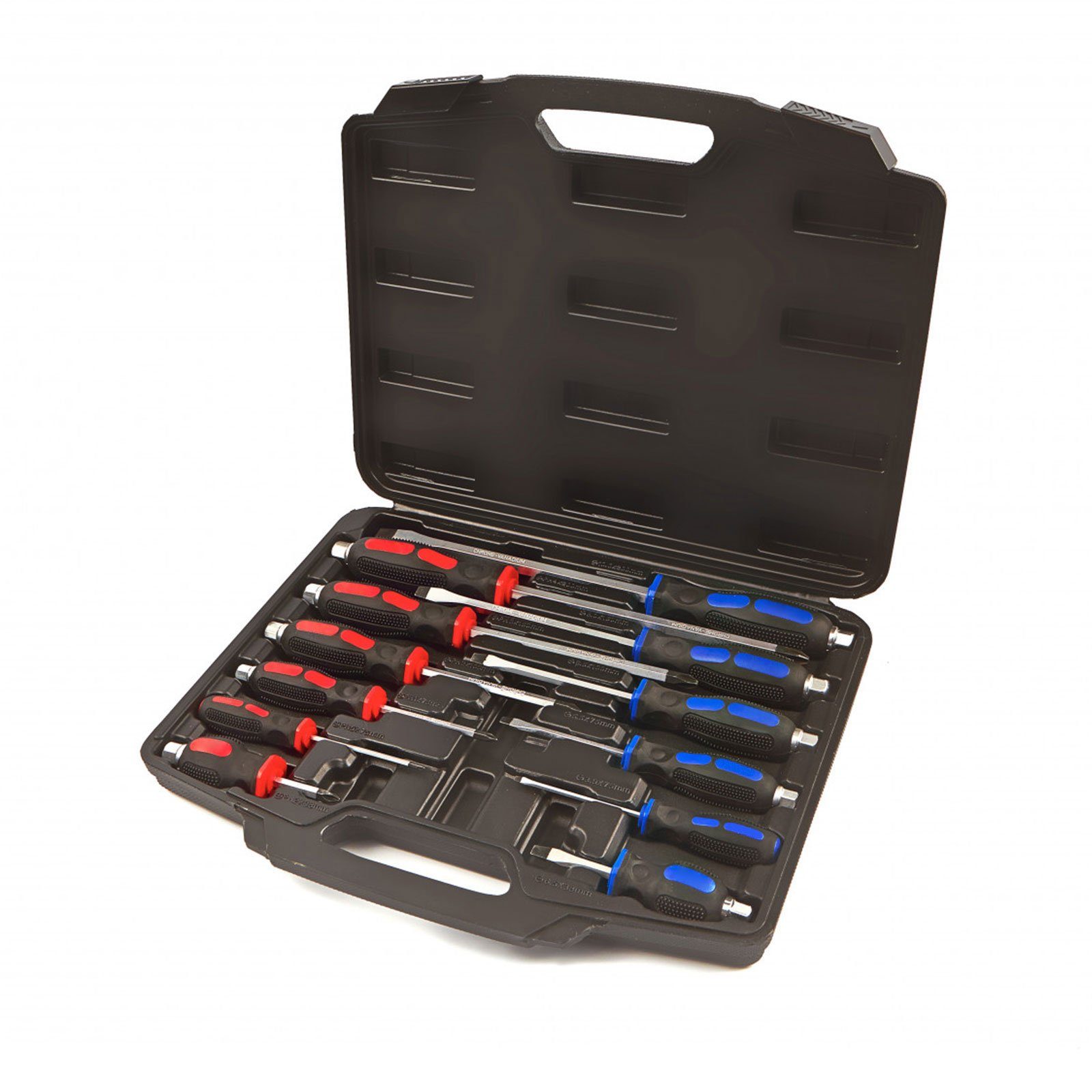 Weber GmbH Schraubendreher Satz mit Schlagkappe 12-teilig Schlitz / PH, (12 St), mit magnetischer Klingenspitze, im Kunststoffkoffer