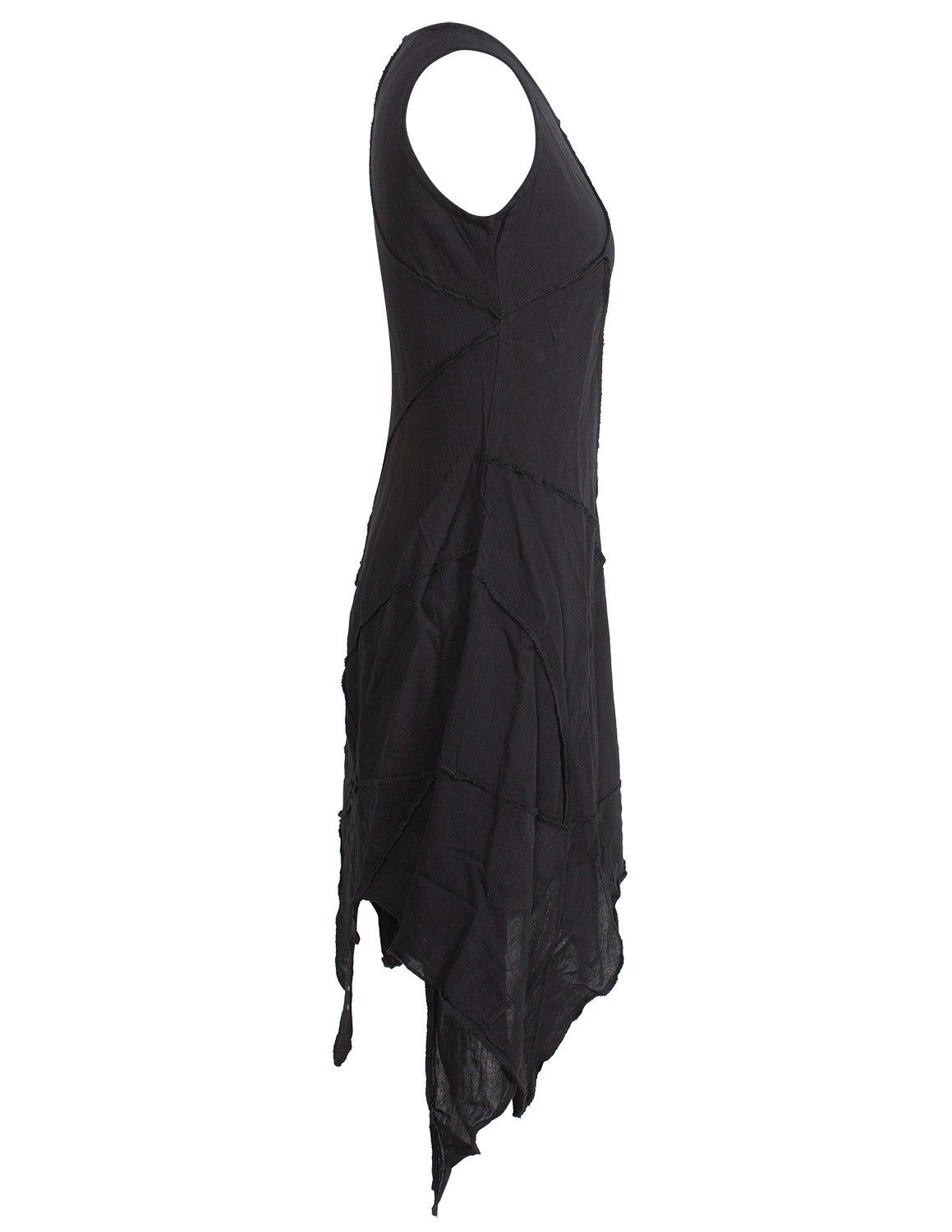 Vishes Zipfelkleid Armloses einfarbiges Patchwork Zipfelkleid Hippie, Goa, Boho, Ethno Style