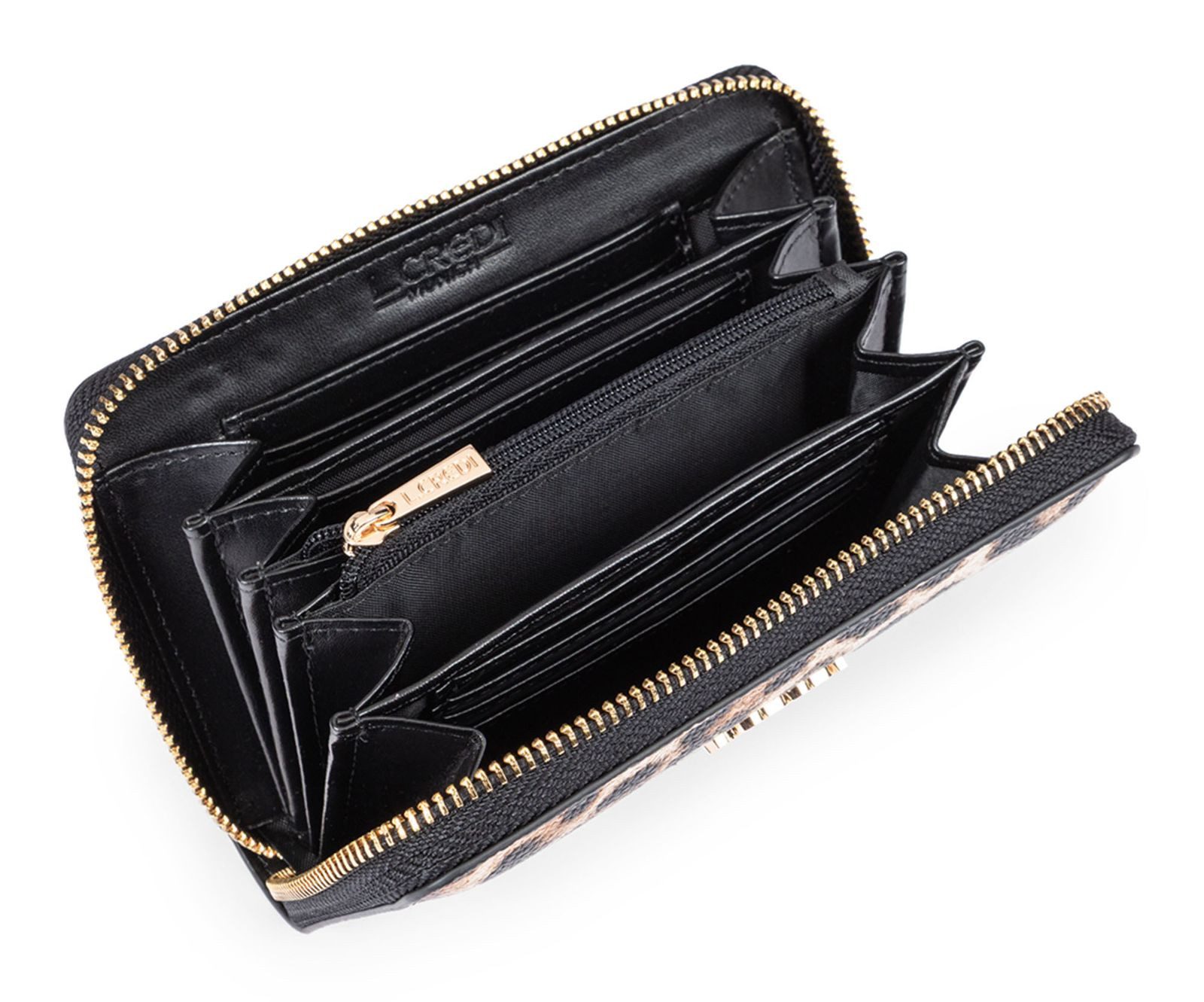 L. CREDI Geldbörse Zip Around Wallet, mit RFID-Blocker Schutz
