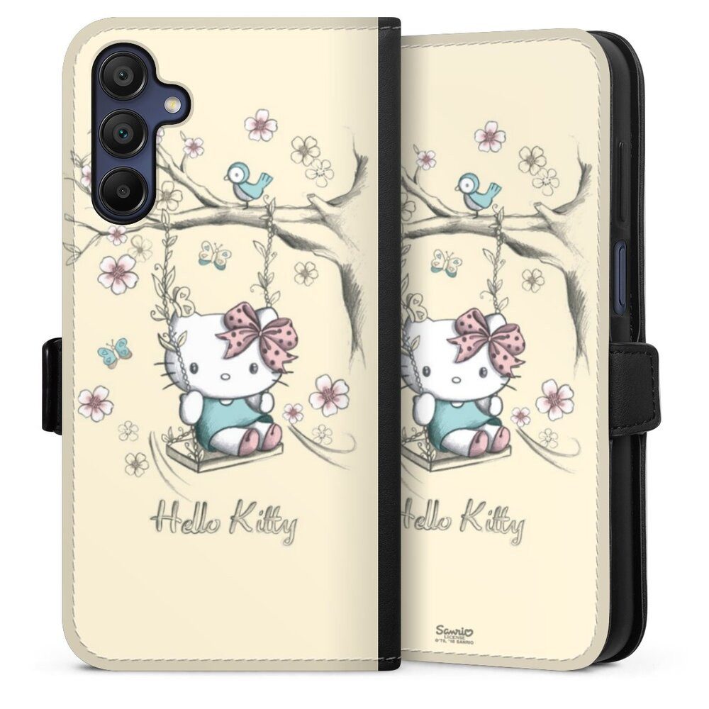 DeinDesign Handyhülle Hello Kitty Fanartikel Offizielles Lizenzprodukt Hello Kitty Natur, Samsung Galaxy A15 5G Hülle Handy Flip Case Wallet Cover