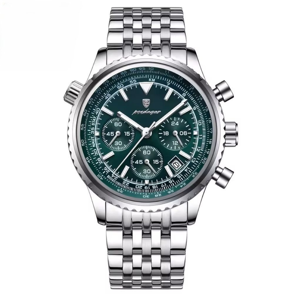 POEDAGAR Quarzuhr Poedagar Herren-Armbanduhr Chronograph Quarz Edelstahl 960