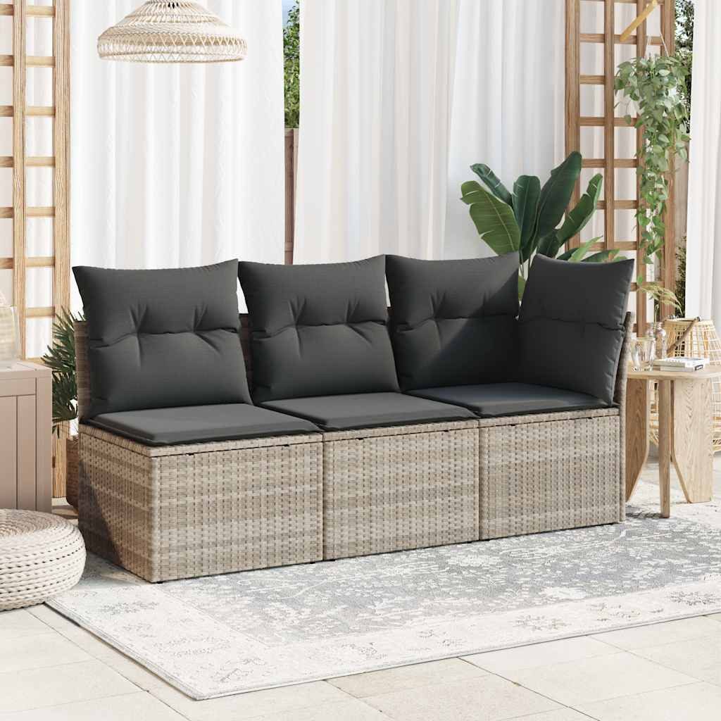 vidaXL Loungesofa Garten-Ecksofa mit Kissen Hellgrau günstig online kaufen
