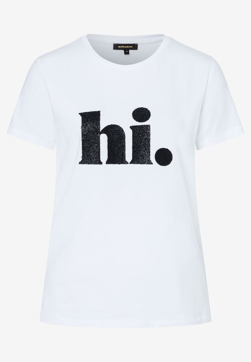 MORE&MORE Kurzarmshirt Paillettenherzenshirt günstig online kaufen