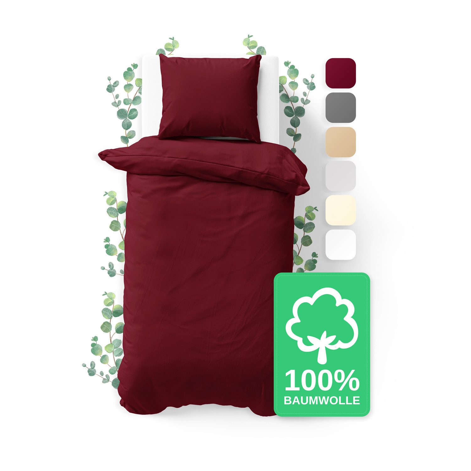 Jacobson Bettwäsche Set - 100% Baumwolle, Perkal, 2 teilig, Erhältlich in d günstig online kaufen