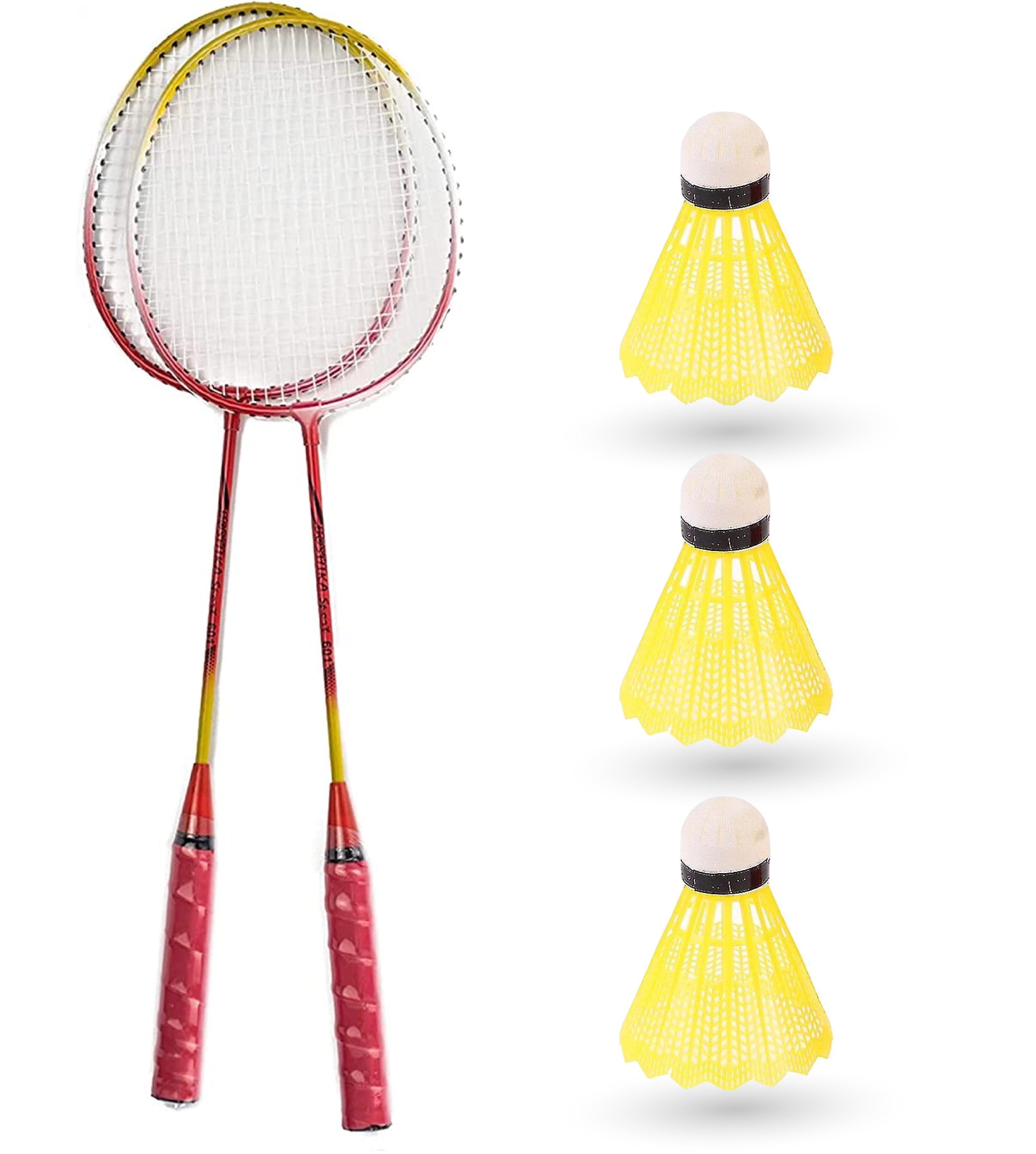 Badmintonschläger Badminton Erwachsene Federball Schläger Set inkl. 3X Federbälle