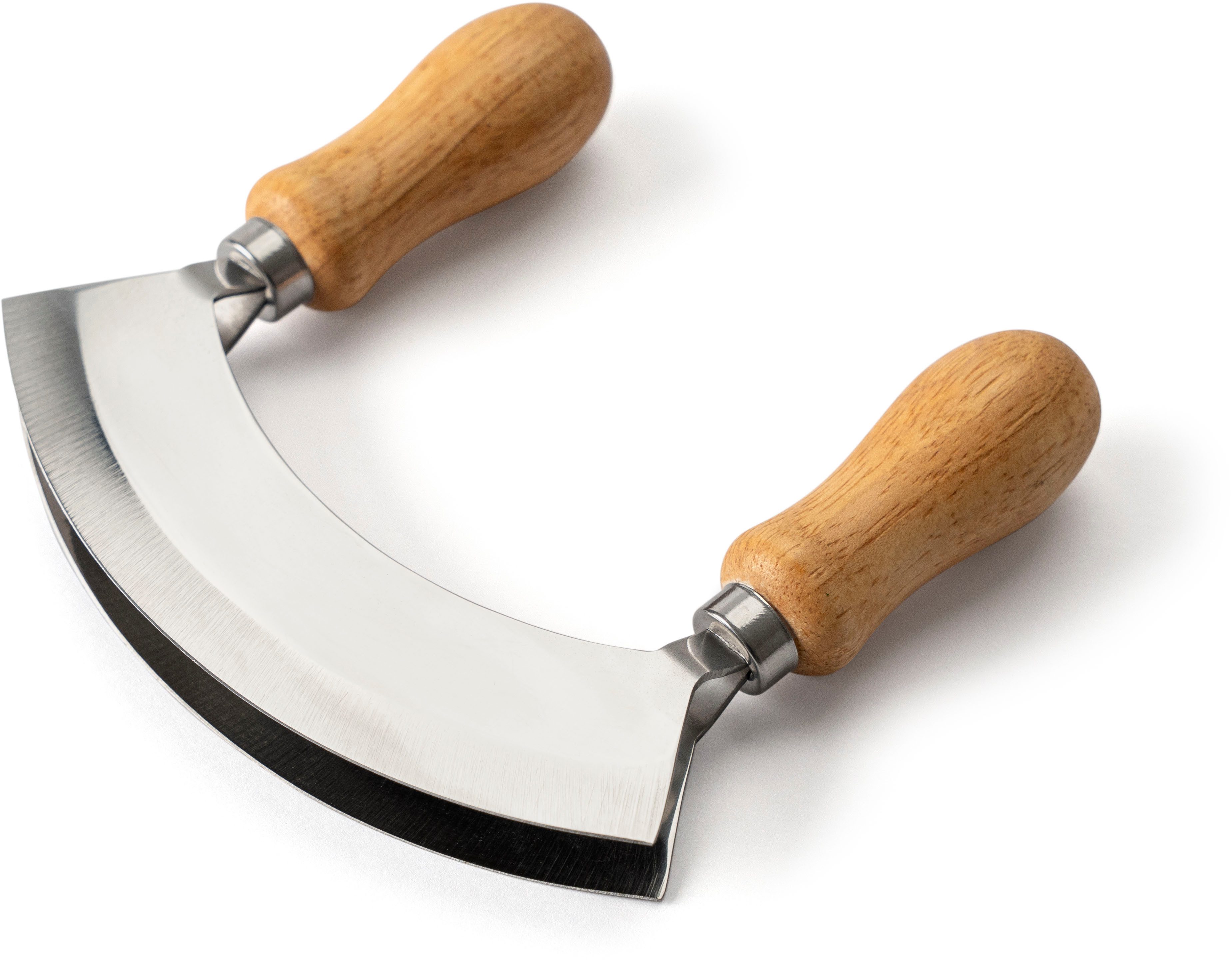 Continenta Schneidebrett Wiegemesserbrett inkl. Messer, Massivholz, (Set, 2-St., Brett & Wiegemesser), Gummibaumholz, 22,5x22,5x2,8 cm