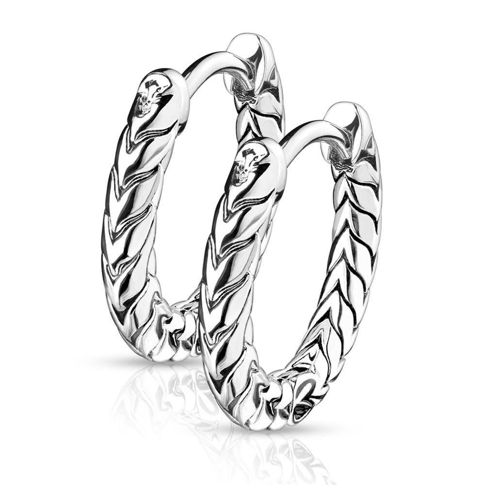 BUNGSA Creolen-Set Creolen mit Ähren-Design 17mm silber aus Edelstahl Damen (1 Paar (2 Stück), 2-tlg), Ohrschmuck Ohrringe. € 24,99