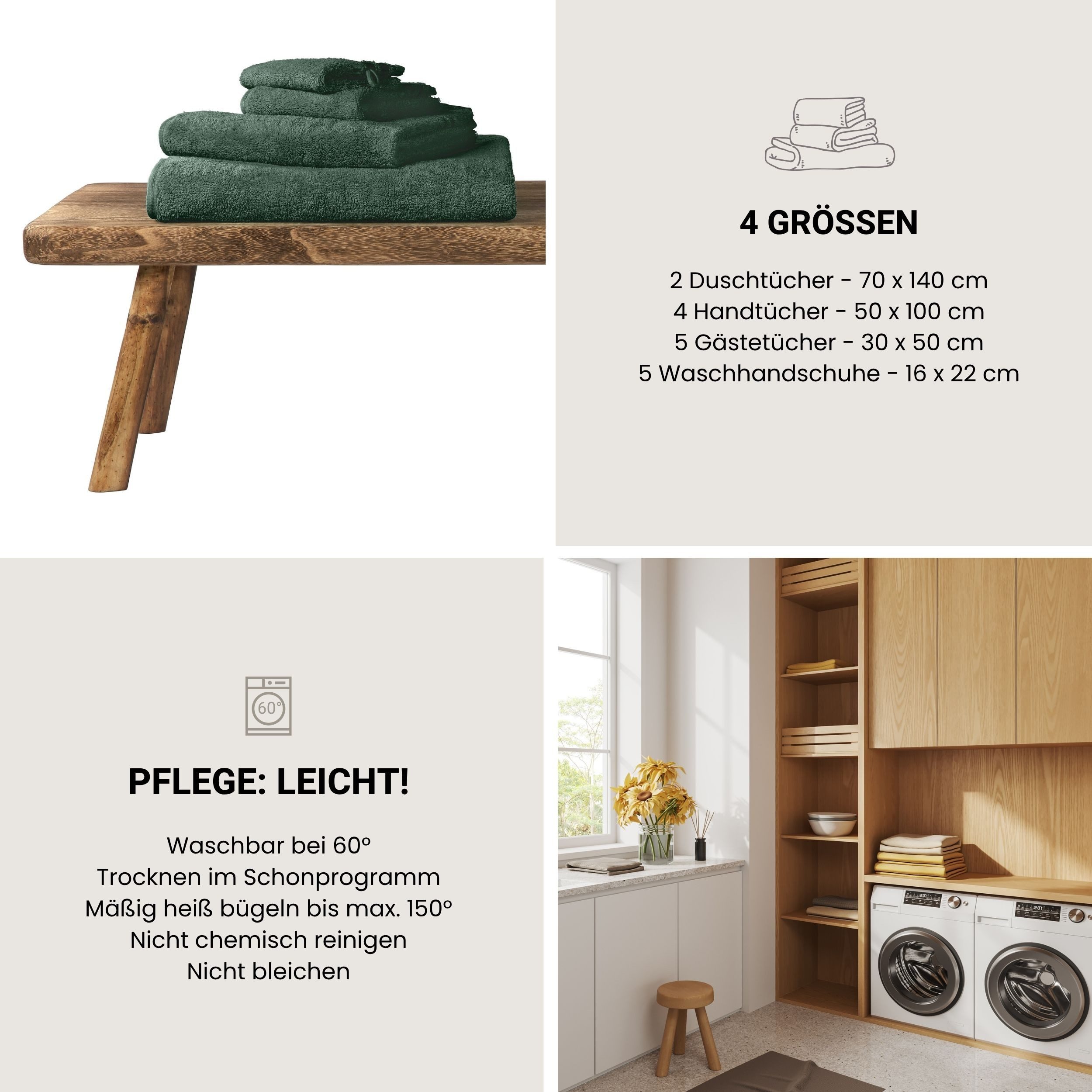 Schiesser Waschhandschuh Skyline Color aus 100 % Baumwolle mit eleganter Streifenbordüre, (5-St), OEKO-TEX® MADE IN GREEN – Bild 5 von 5