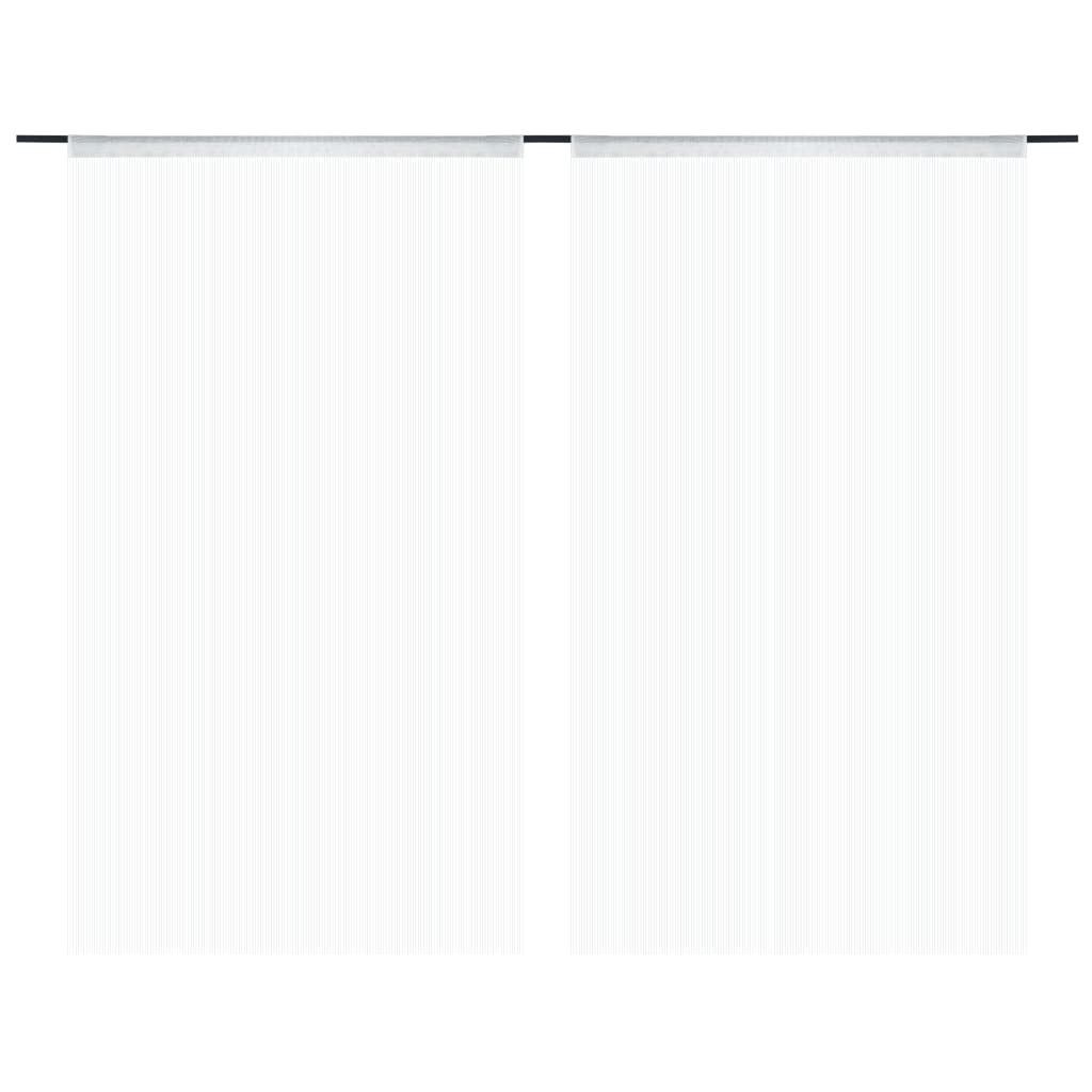 x (2 cm St) Stk. Fadenvorhänge furnicato, Vorhang Weiß, 2 140 250
