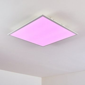 hofstein Panel »Posmon« LED Panel dimmbare aus Kunststoff in weiß, CCT 2700-5000 Kelvin, 3000 Lumen, eckiges Deckenpanel mit RGB Farbwechlser und Fernbedienung