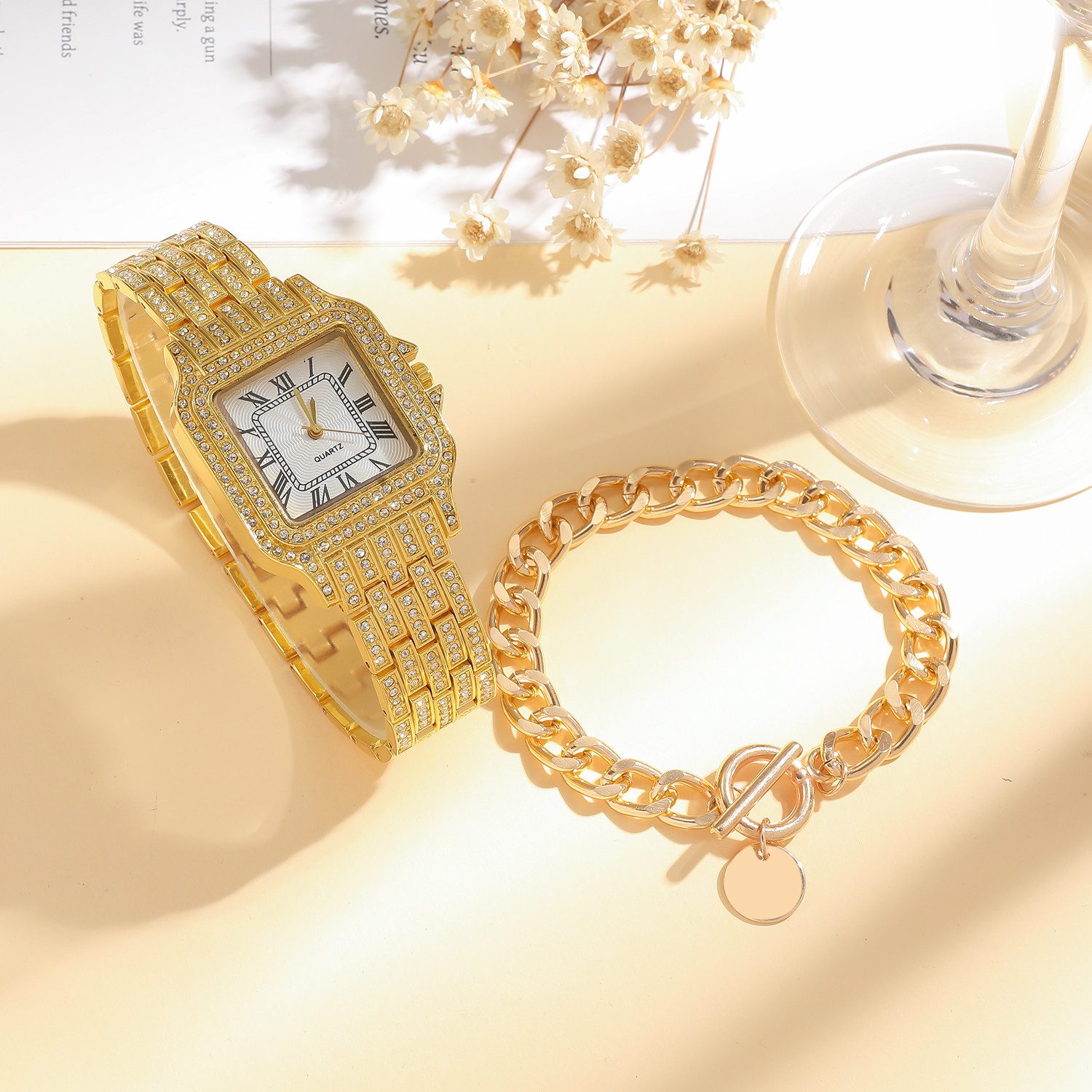 ibettertec Quarzuhr Exklusives Damen-Geschenkset mit Armbanduhr, Schmuck-Se günstig online kaufen