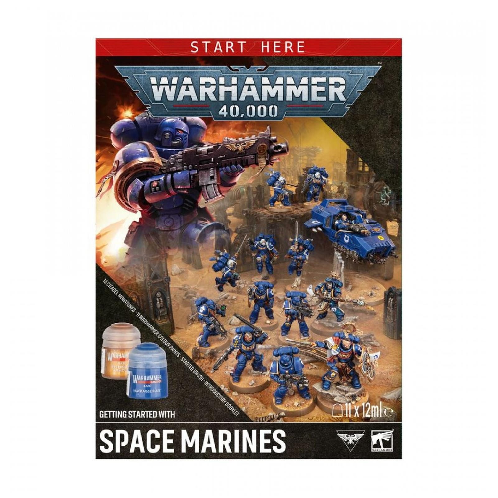 Games Workshop Modellbausatz Warhammer 40000 - Getting started with Space Marines (ENG)
