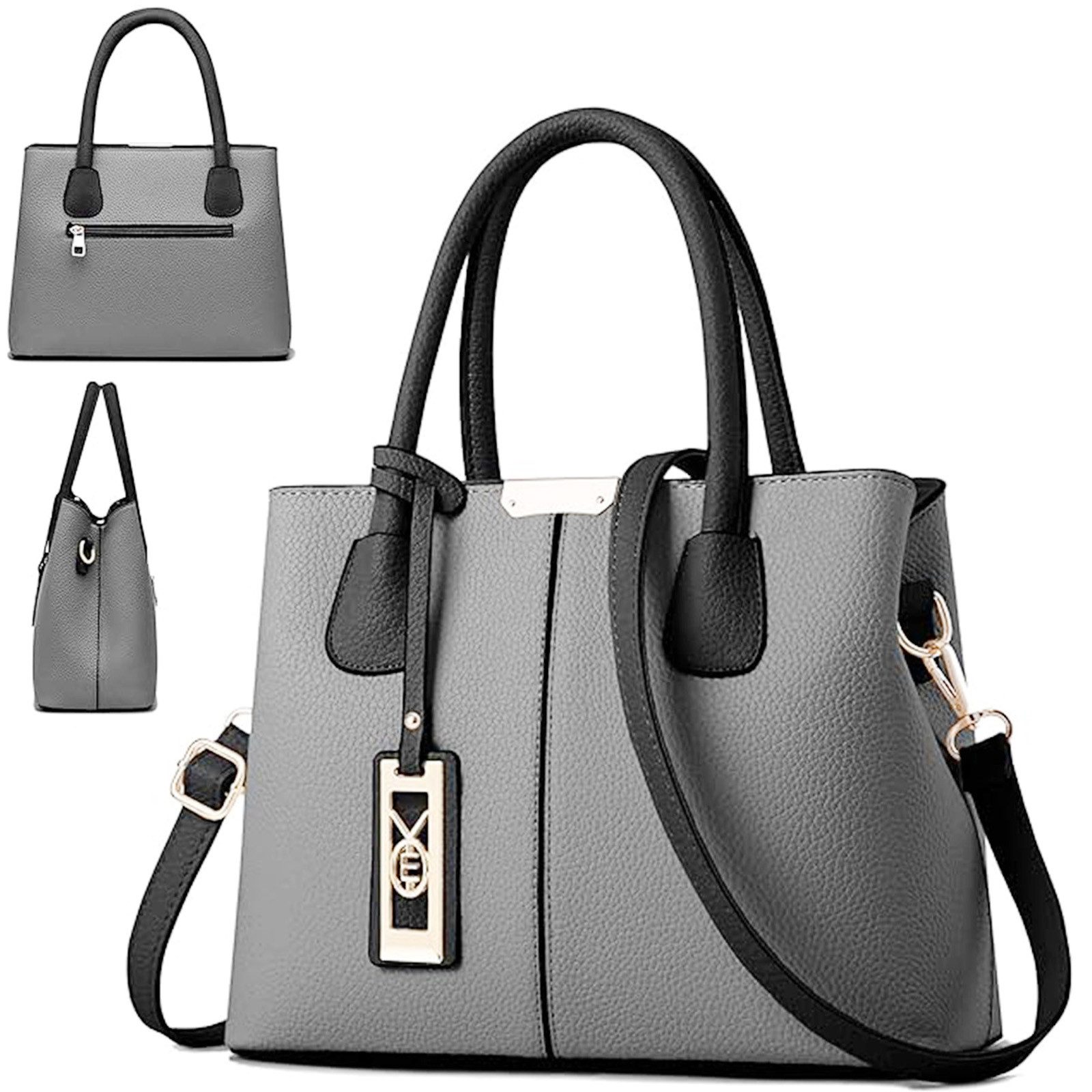 OKWISH Henkeltasche Handtasche Tragetasche Aktentasche Tasche Frauen Damen Umhängetasche (Schultertasche Arbeitstasche Messenger-Tasche Top Griff Schultergurt, Freizeittasche, Unitasche, Bürotasche, Kunstleder, 31x23x13 cm), für Frau Frauen Jungen Freizeit Arbeit Business Schule Büro Reisen usw