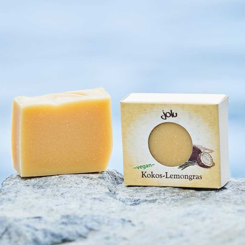 Jolu Feste Duschseife Dusch- und Handseife - Kokos-Lemongras 90g