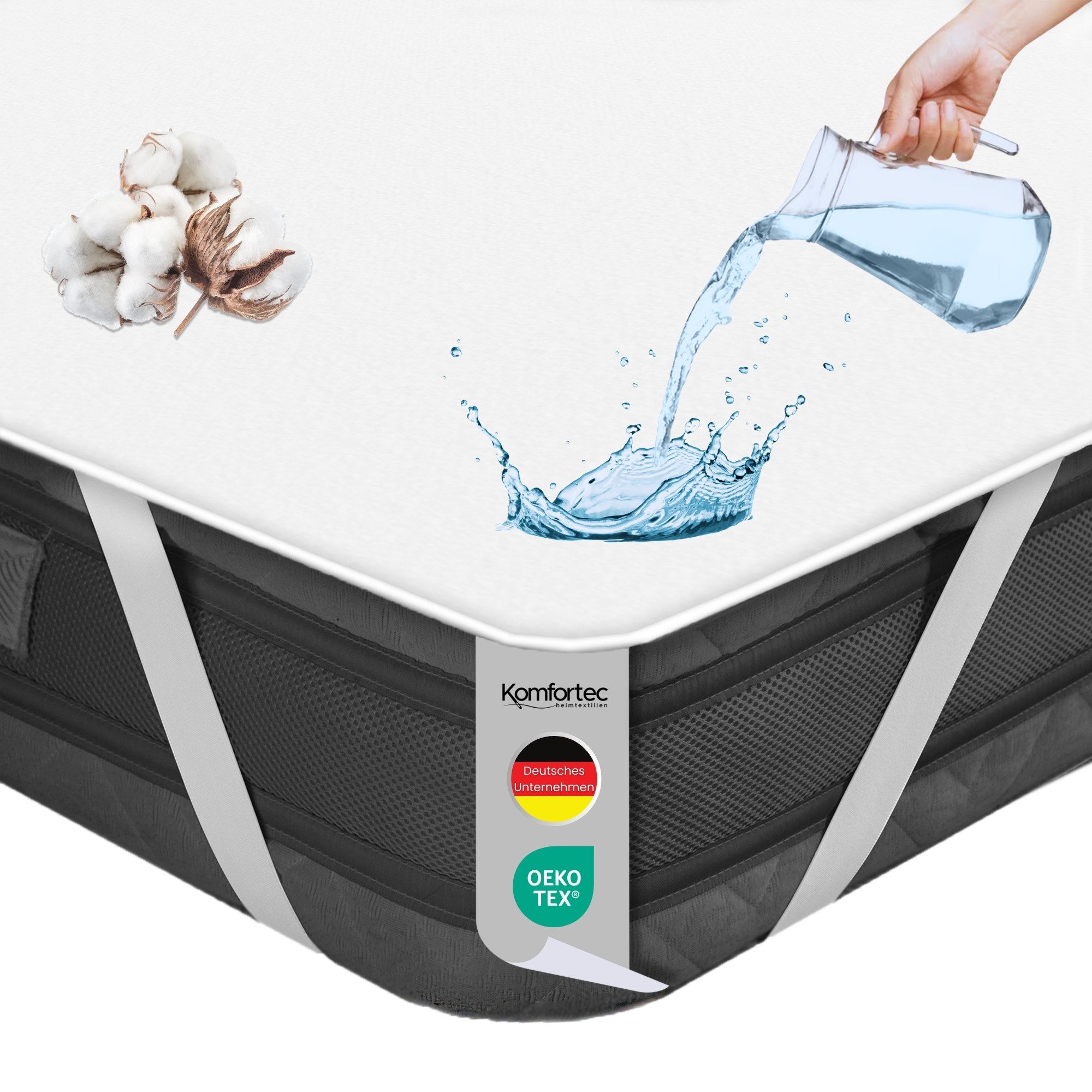 Matratzenschoner Baumwolle, 90x200, 120x200, 140x200, 160x200, 180x200 oder günstig online kaufen