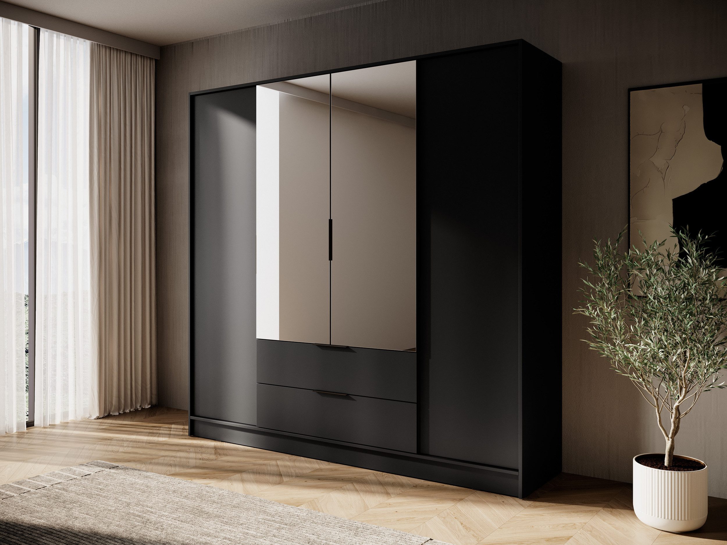 MOEBLO Drehtürenschrank SEVIA 200 (Moderner und funktionaler Schrank mit ve günstig online kaufen