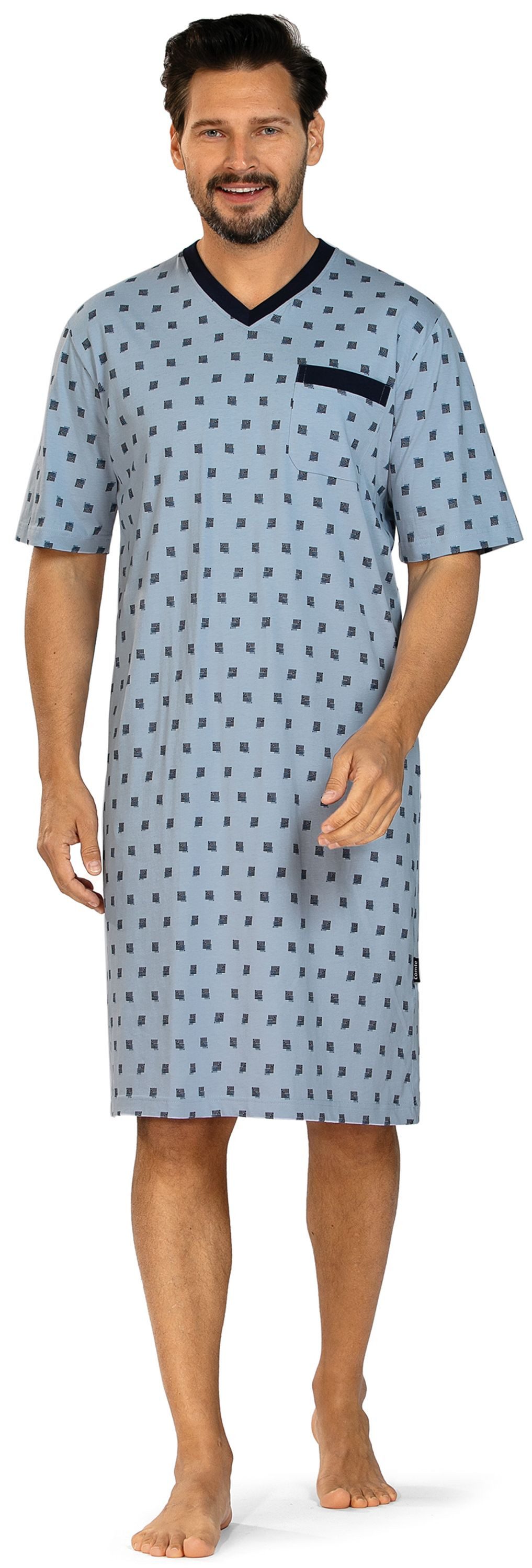 Comte Nachthemd Lunar Lounge (Packung, 1-tlg., 1-teilig) Herren Schlafanzug Schlafshirt Kurzarm große Größen