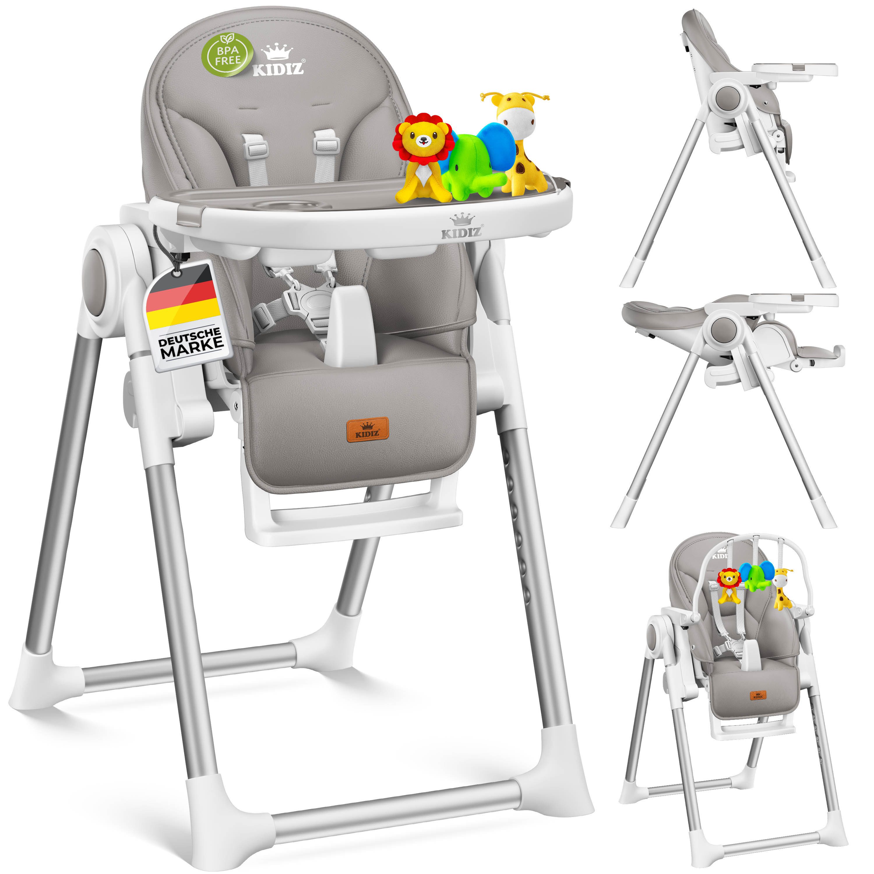 KIDIZ Kinderklappstuhl, 3in1 Kinderstuhl inkl. Spielbügel Babyliege