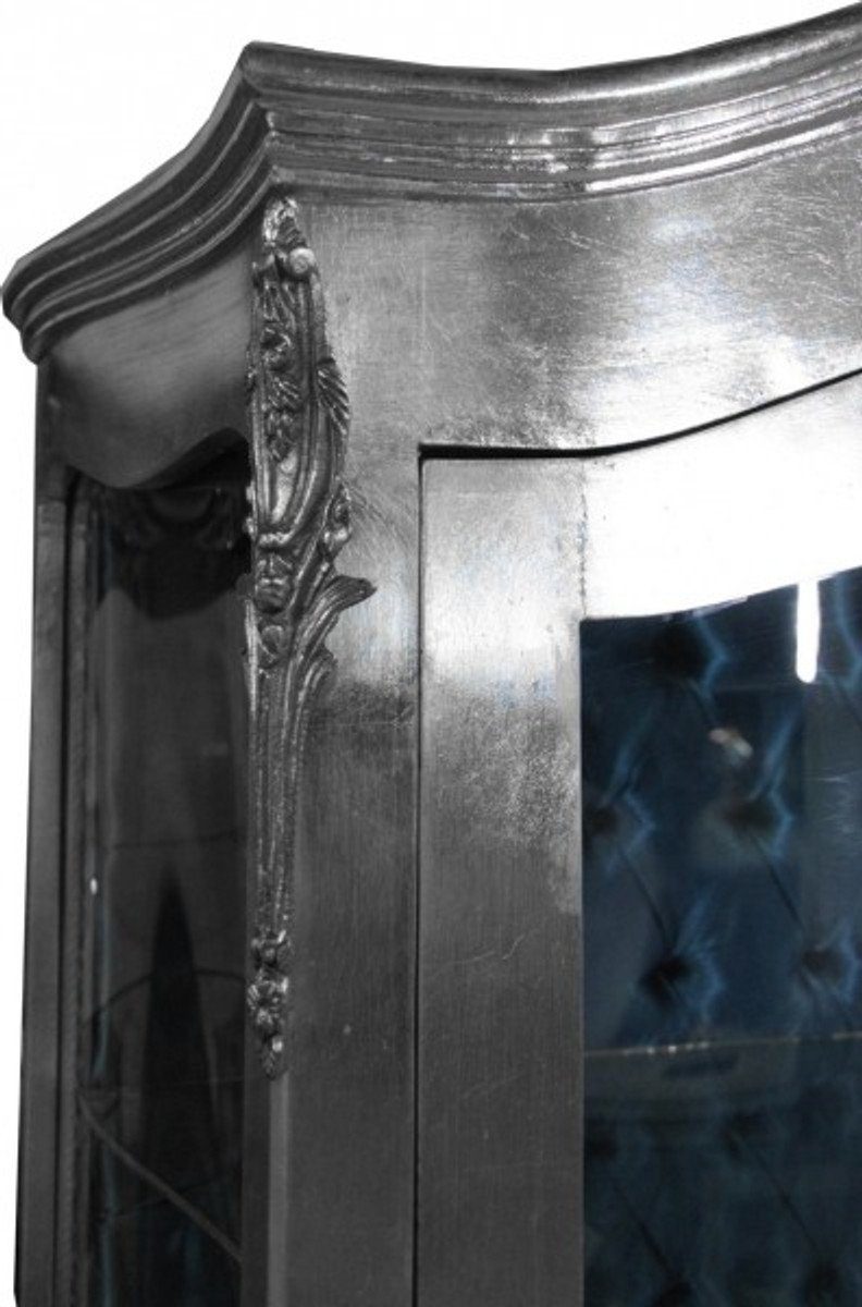 Möbel Stil Vitrine Vitrine mit Silber Barock Antik Azzurfarbenen - Casa Innenstoff Padrino