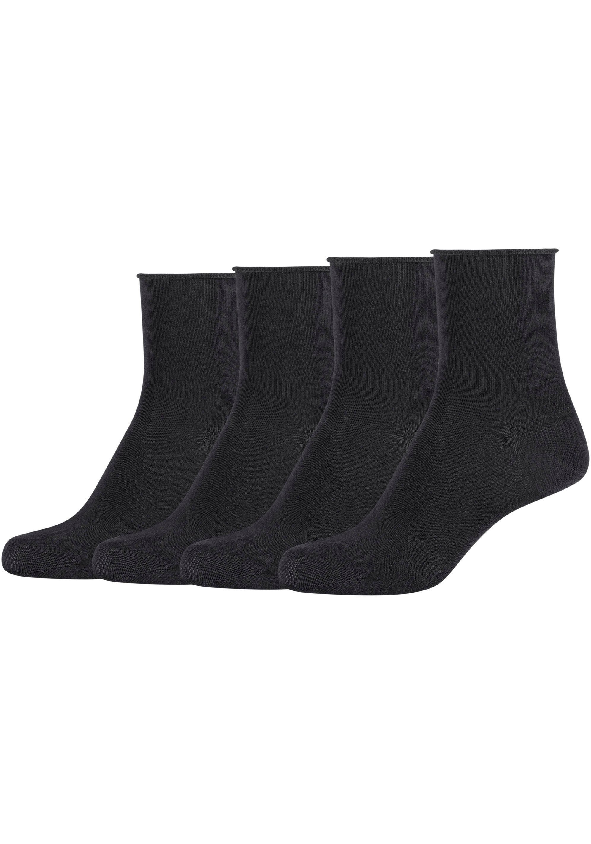 Camano Socken (Packung, 4-Paar) Mit Rollrand schwarz