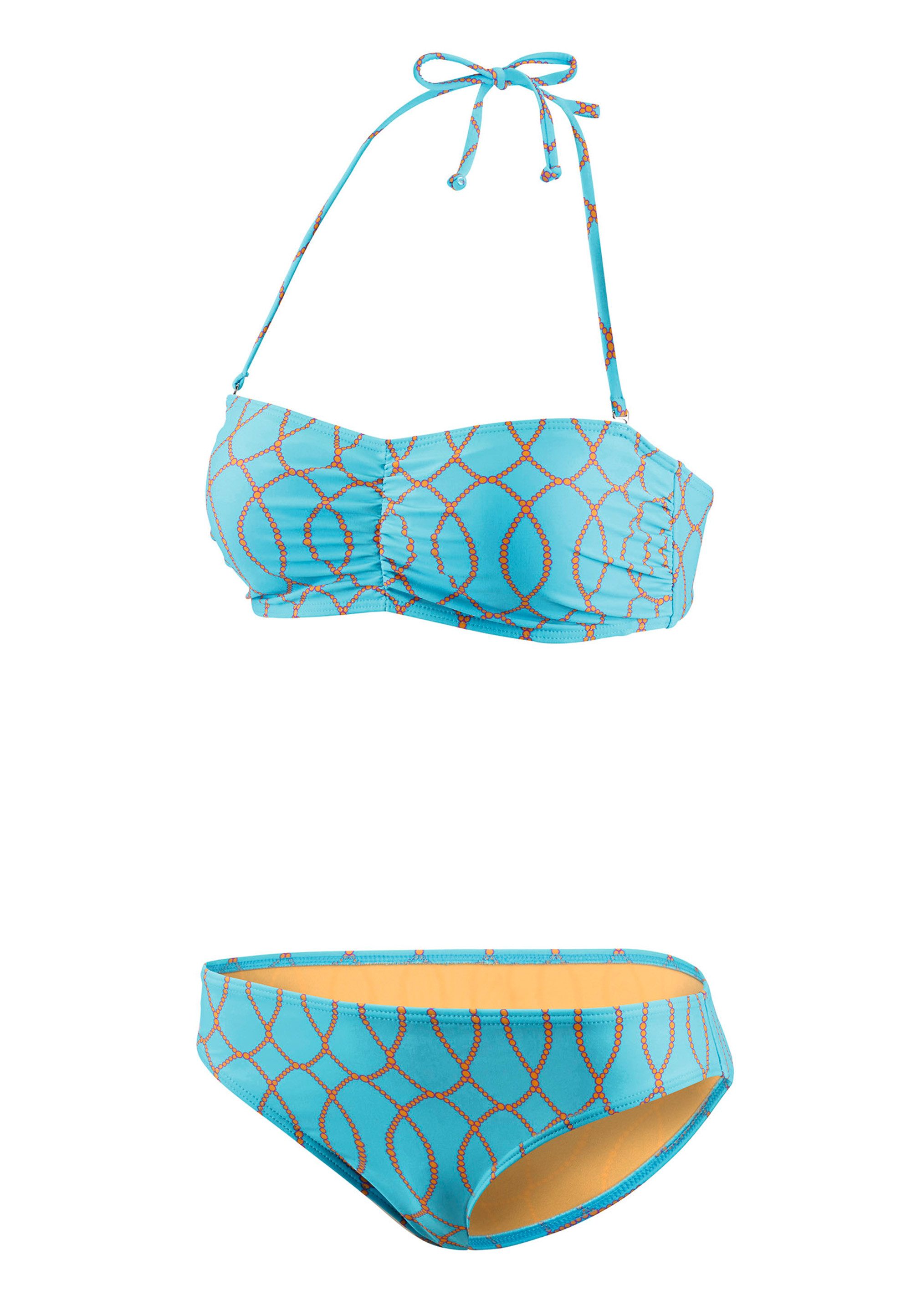 Beco Beermann Triangel-Bikini-Top Aqua Pearl, in strahlendem Türkis mit dezentem Perlenmuster