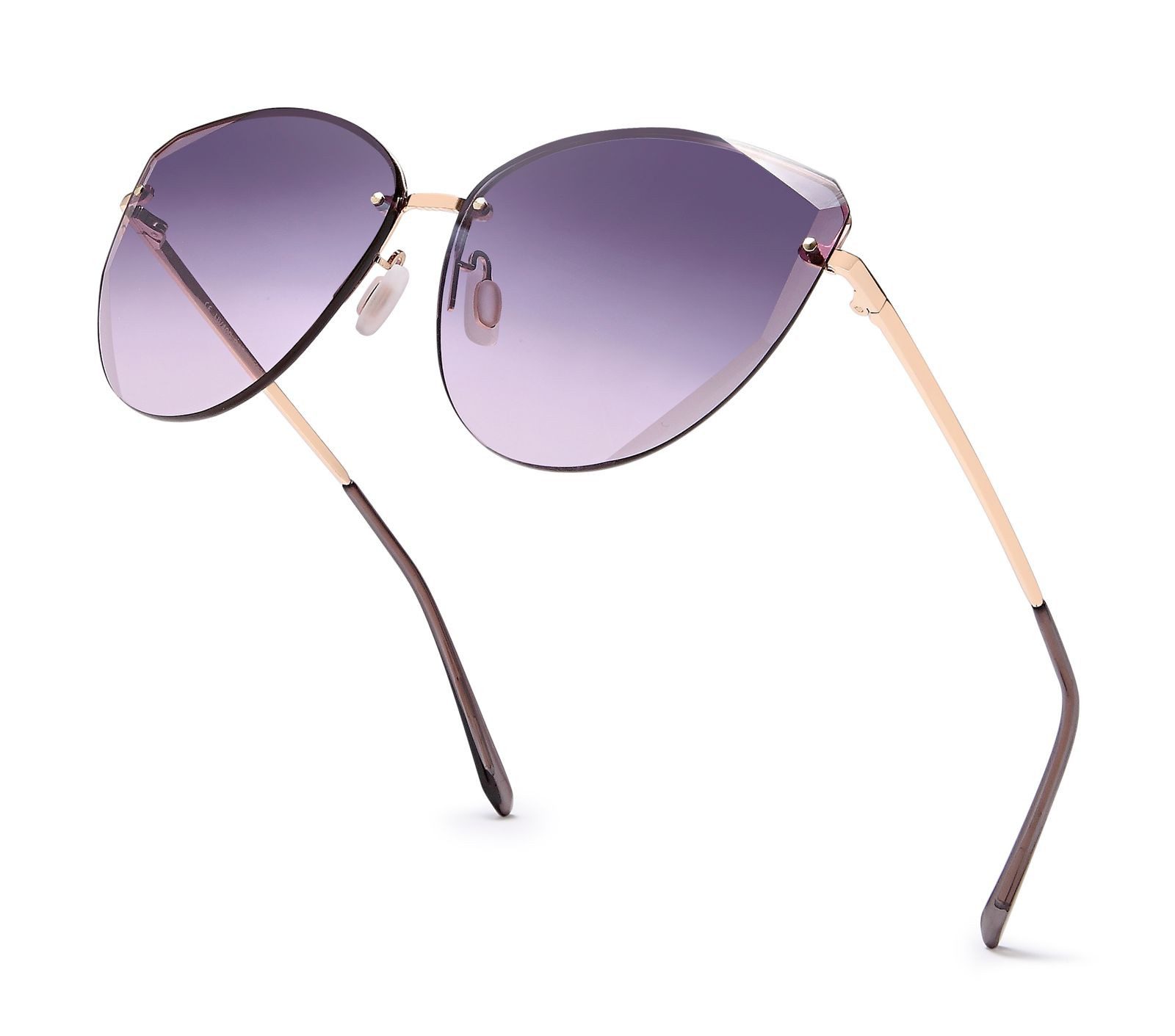 styleBREAKER Sonnenbrille (1-St) Getönt / Verlauf Violett Glas Gold Gestell