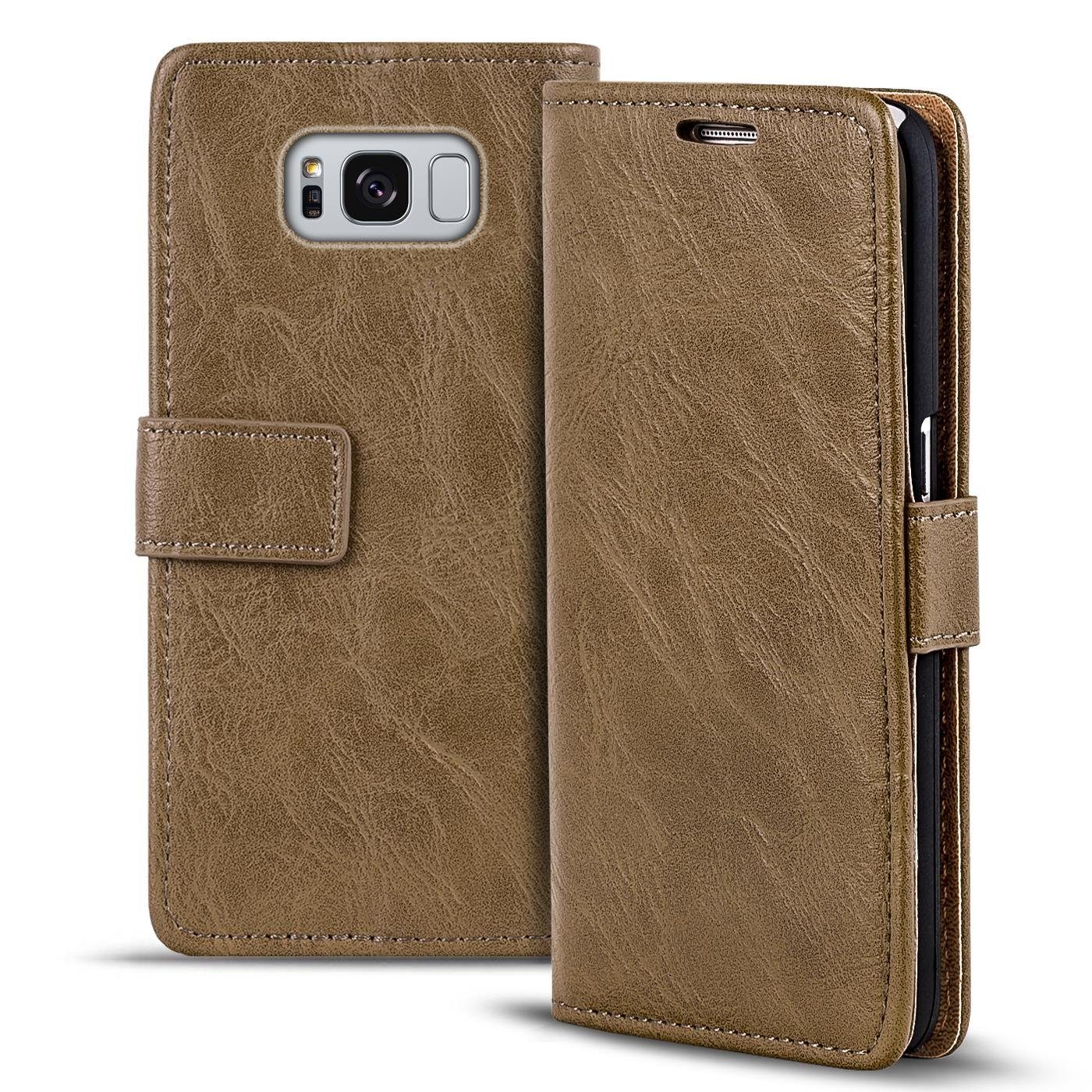 CoolGadget Handyhülle Retro Klapp Tasche Book Cover für Samsung Galaxy S8 Plus 6,2 Zoll, Schutzhülle Wallet Case Kartenfach Hülle für Samsung Galaxy S8 Plus