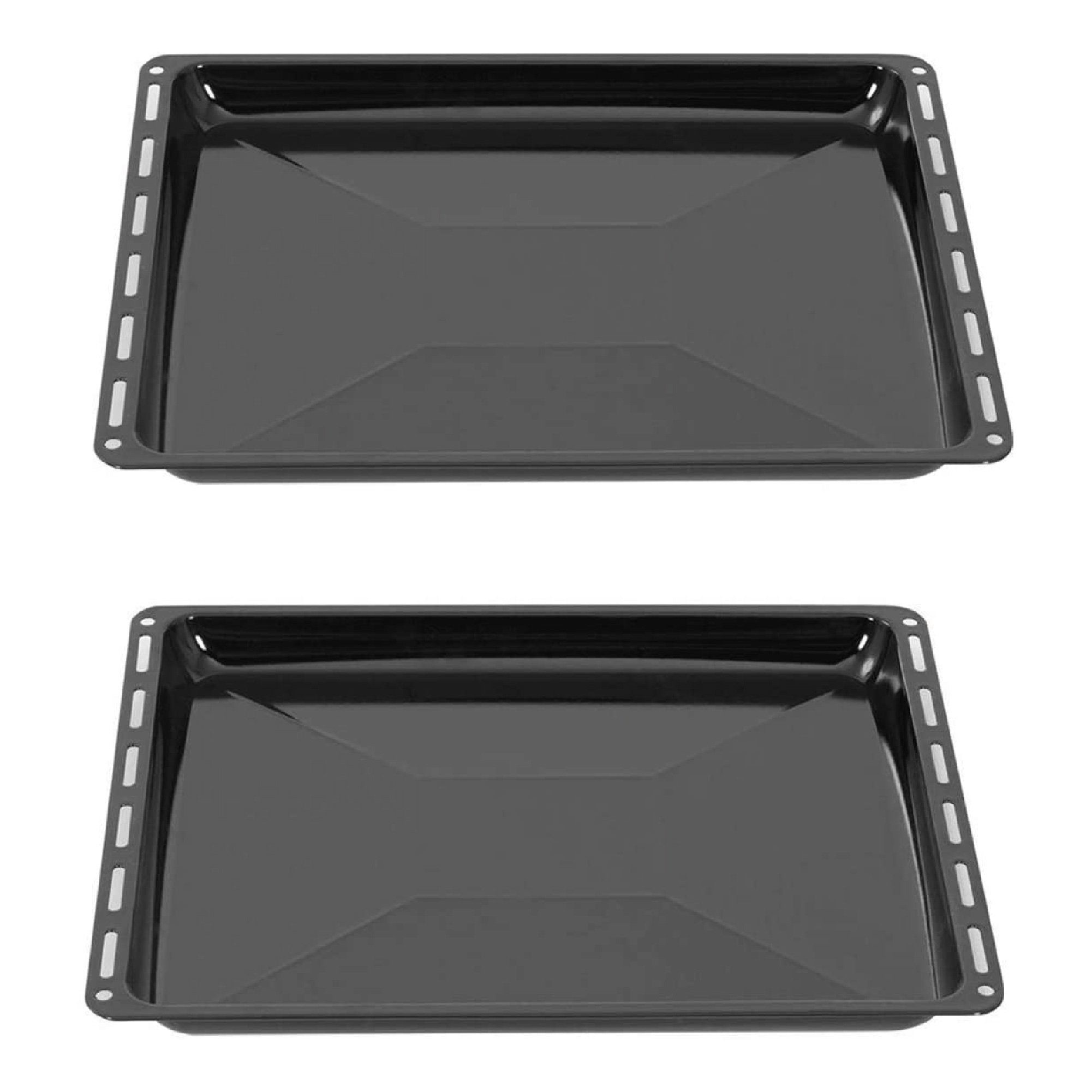 ICQN Backblech 465 x 370 x 30 mm, Emaille, (Set mit Backblech, 2-St), Passend für Bosch, Neff, Constructa, Beko, Samsung, Teka