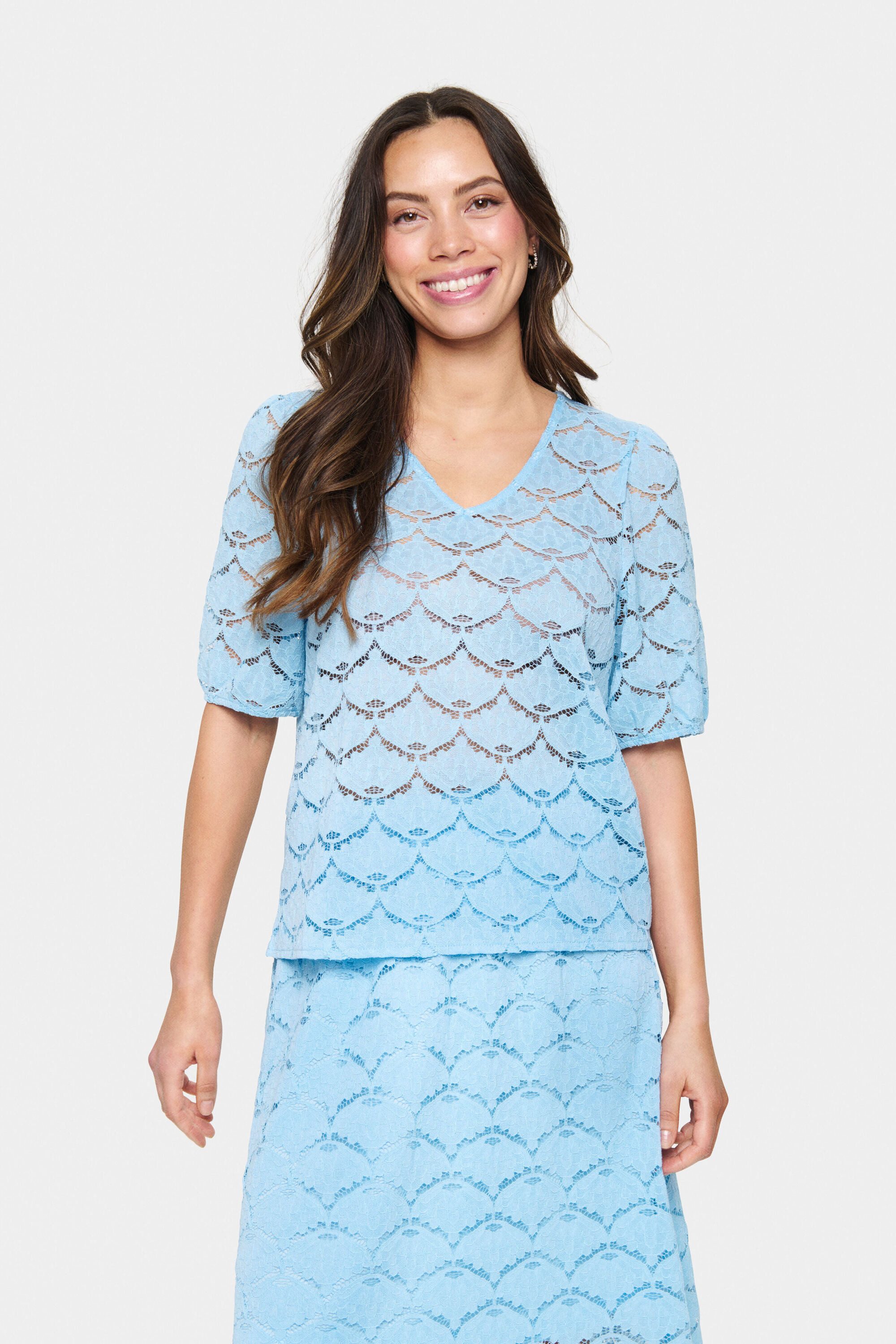 Saint Tropez Kurzarmbluse Kurzarm-Bluse KassidySZ