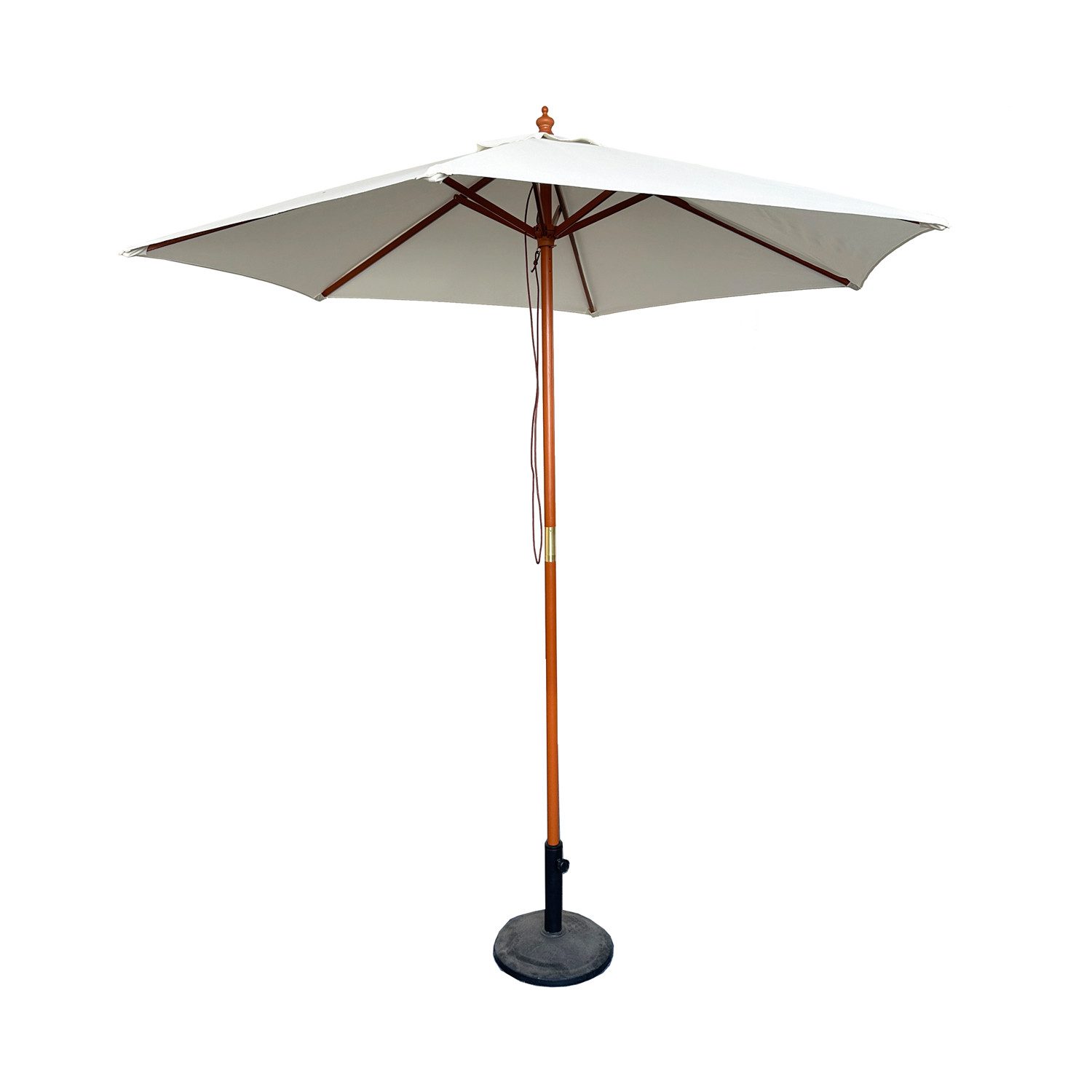 Mojawo Ampelschirm XXL Holz Sonnenschirm Marktschirm Gartenschirm Holzgestell Beige Ø4m