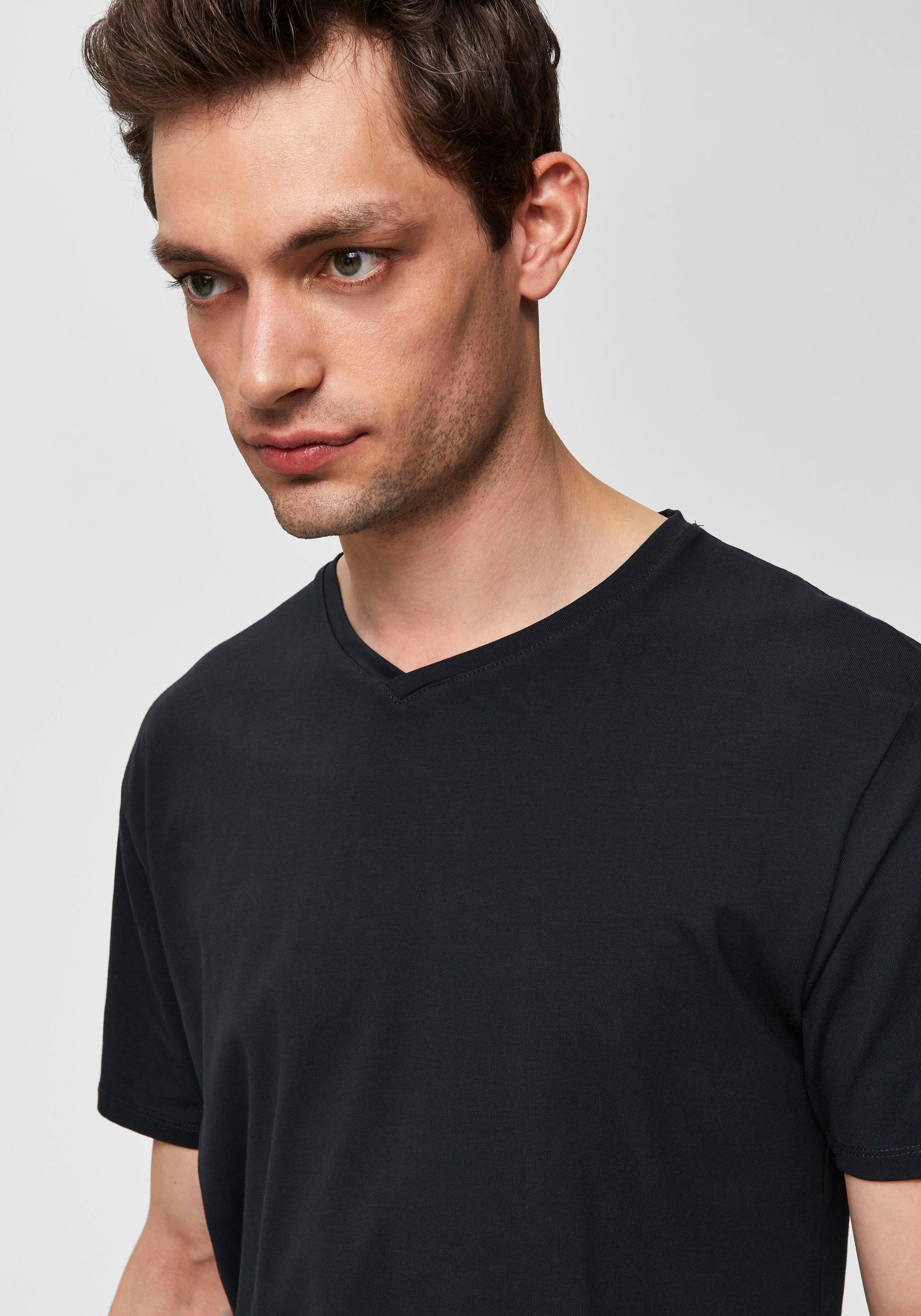 V-Shirt Basic HOMME SELECTED V-Shirt Black