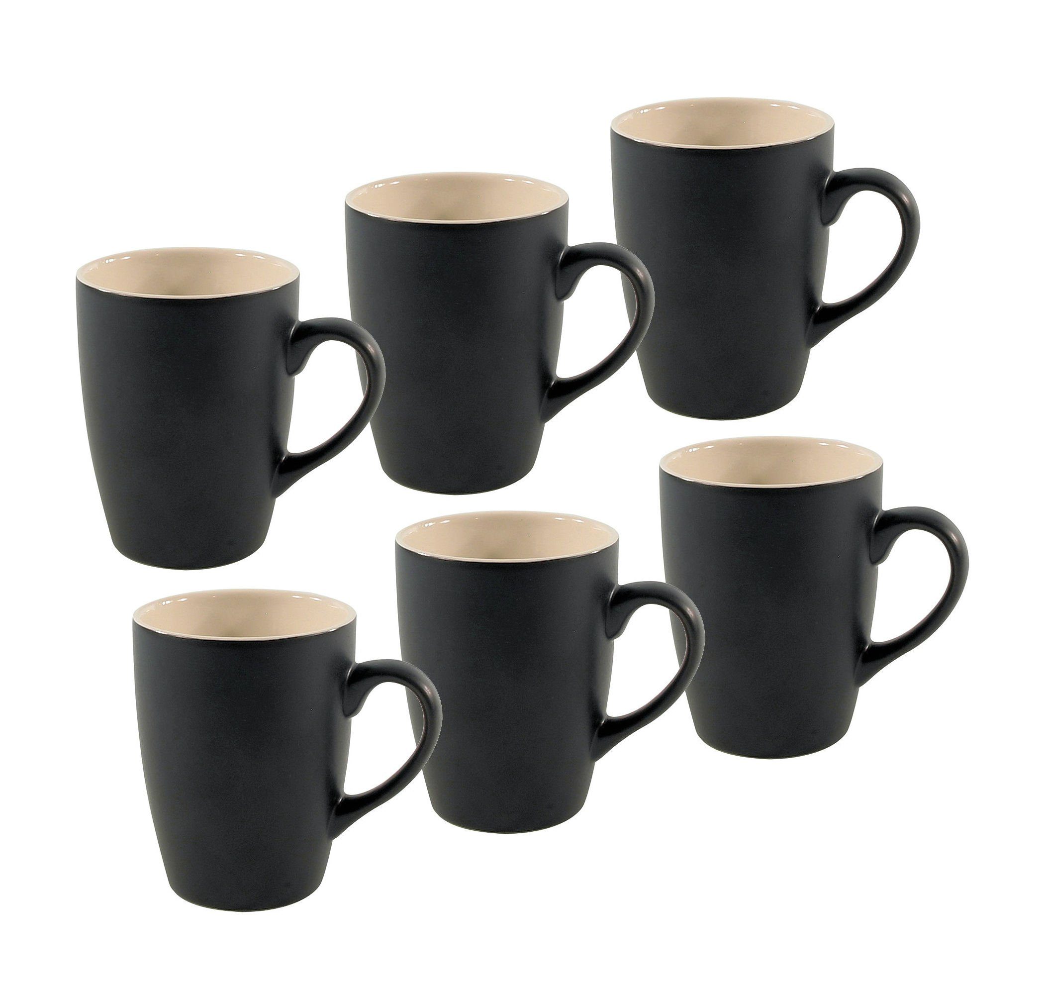 Spetebo Kombiservice Keramik Teller Set eckig - 6er Set (1-tlg), 6 Personen, Keramik, Ofen- und spülmaschinengeeignet
