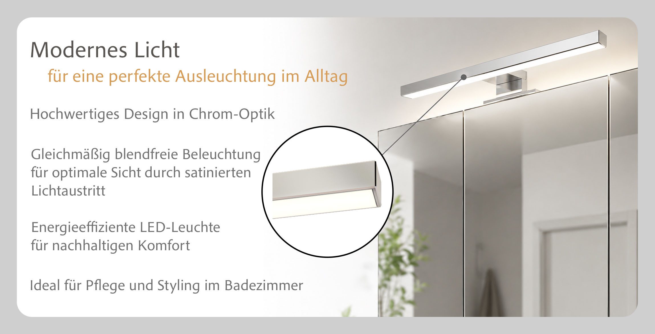 OTTO home Spiegelschrank BOZEN, 3D-Spiegelschrank 100 cm (Badezimmerschrank, Badschrank, Stauraum, Badmöbel, Schrank) Inklusive LED-Aufbauleuchte, Steckdose und – Bild 5 von 5