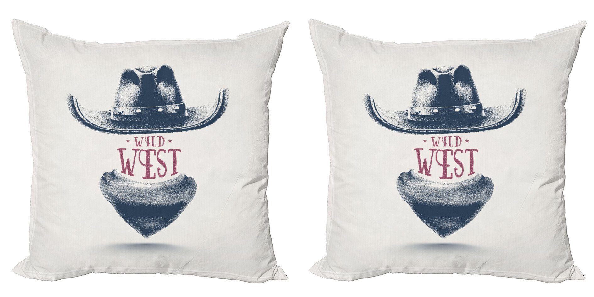 Kissenbezüge Modern Accent Doppelseitiger Digitaldruck, Abakuhaus (2 Stück), Americana Wild West Cowboy-Hut