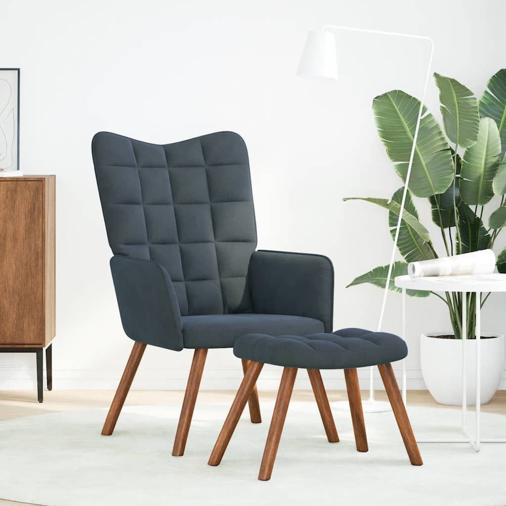 vidaXL Sessel Relaxsessel mit Hocker Dunkelgrau günstig online kaufen