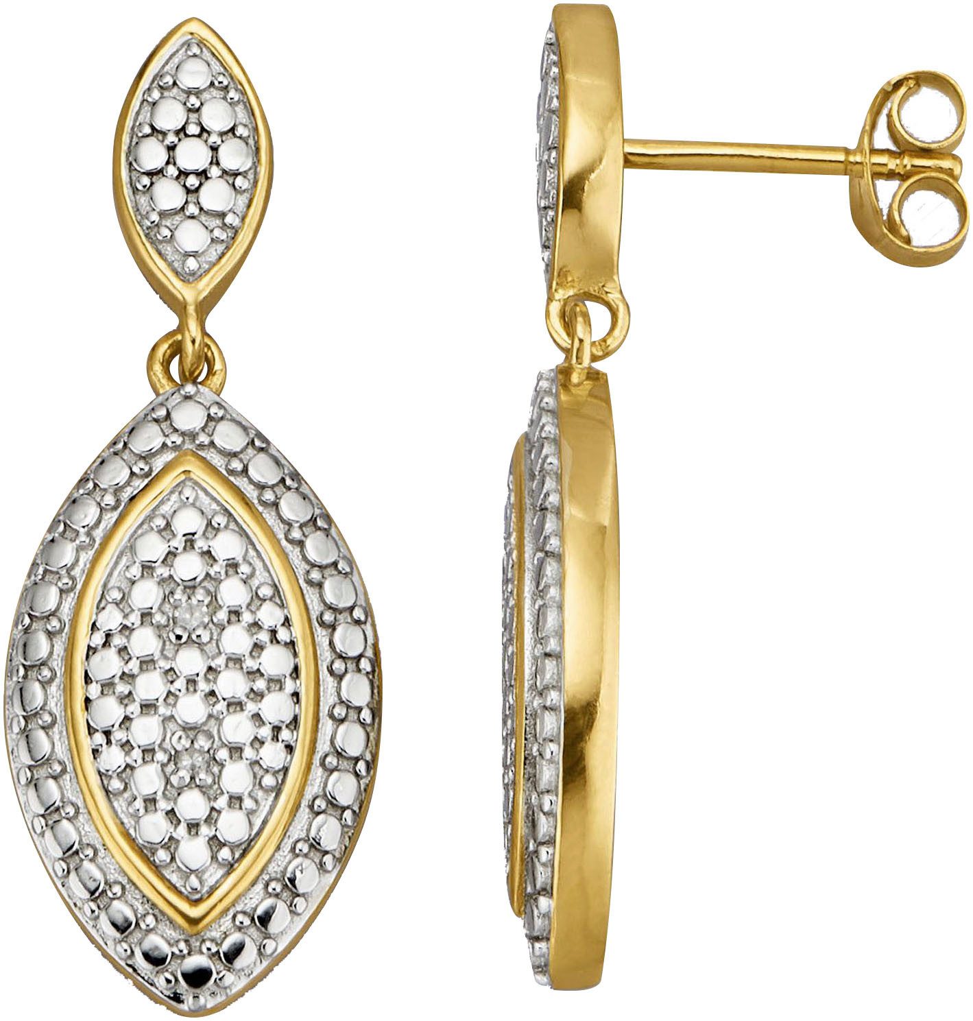Firetti Paar Ohrhänger Schmuck Geschenk Silber 925 Ohrschmuck Ohrringe Statement Navette, mit Diamant